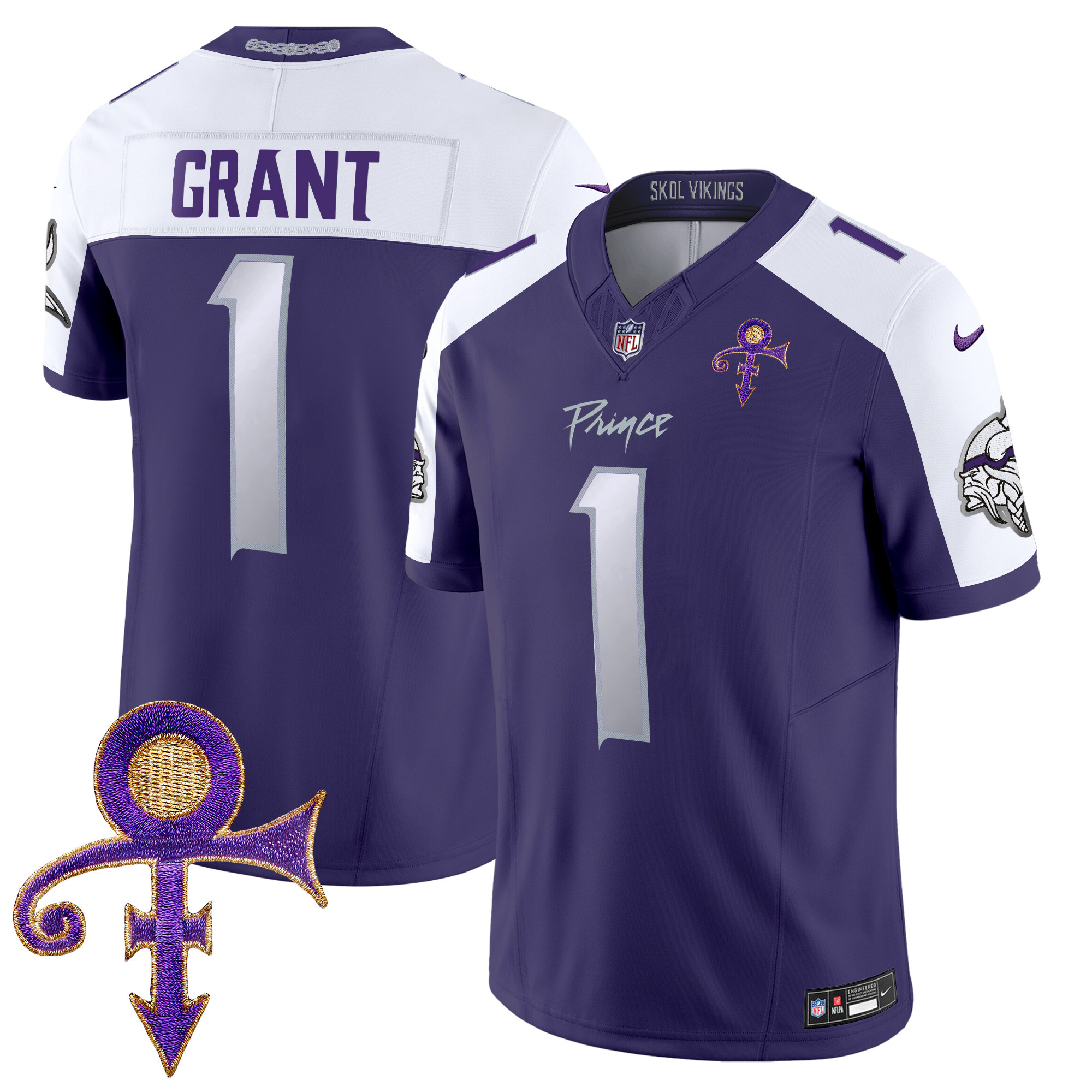 Bud Grant Men's Minnesota Vikings 2024 Prince Vapor Limited Purple Alternate Jersey - All Stitched