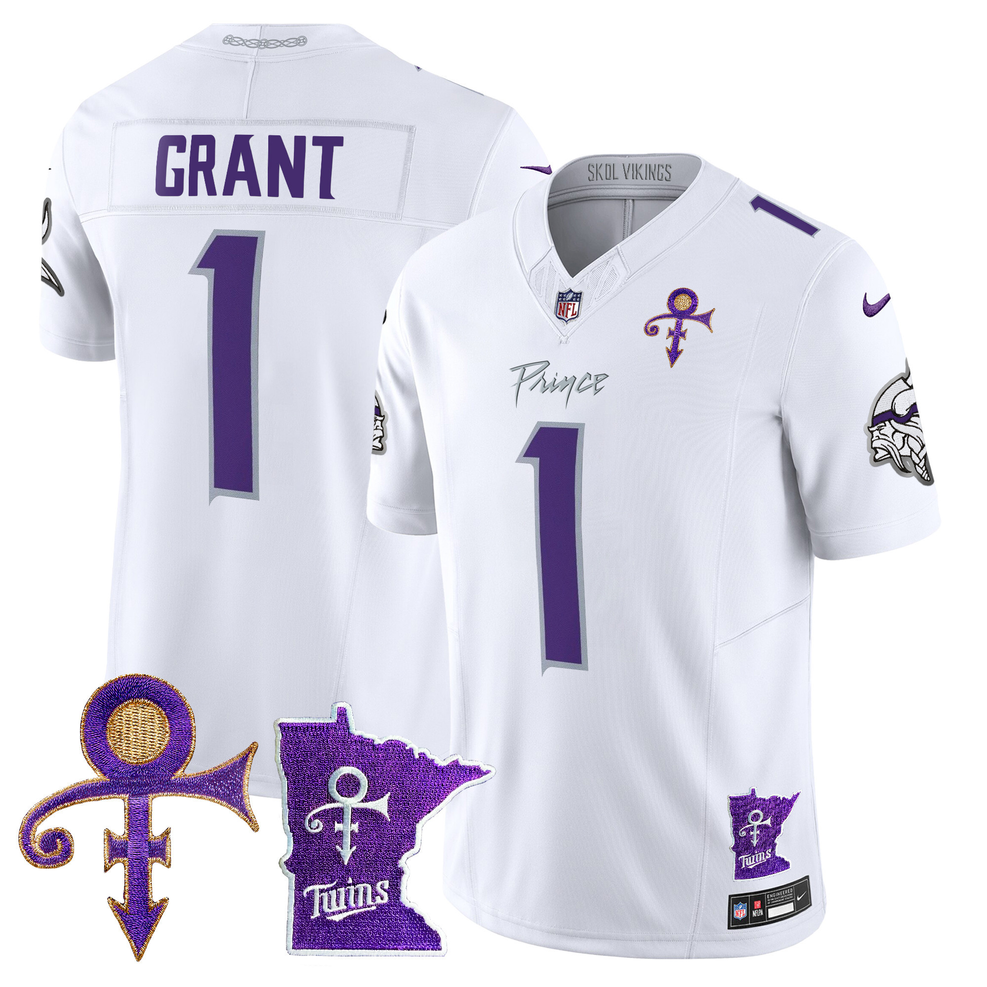 Bud Grant Men's Minnesota Vikings 2024 Prince Vapor Limited White Limited Jersey - All Stitched