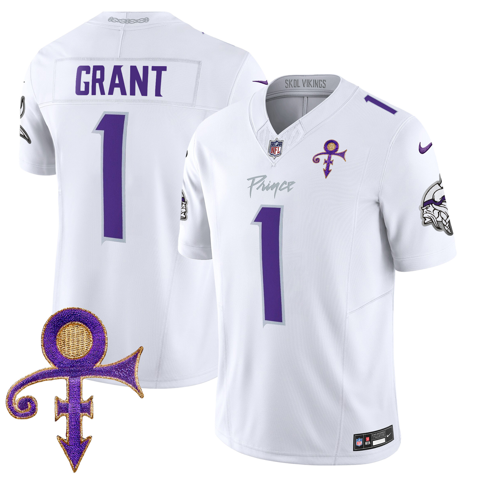 Bud Grant Men's Minnesota Vikings 2024 Prince Vapor Limited White Limited Jersey - All Stitched