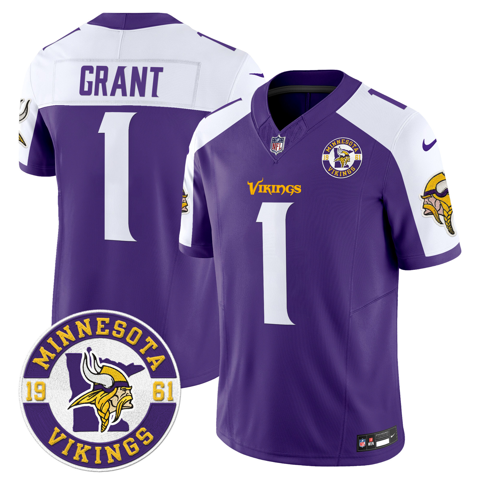 Bud Grant Men's Minnesota Vikings 2024 Vapor Limited Purple Alternate Jersey - All Stitched
