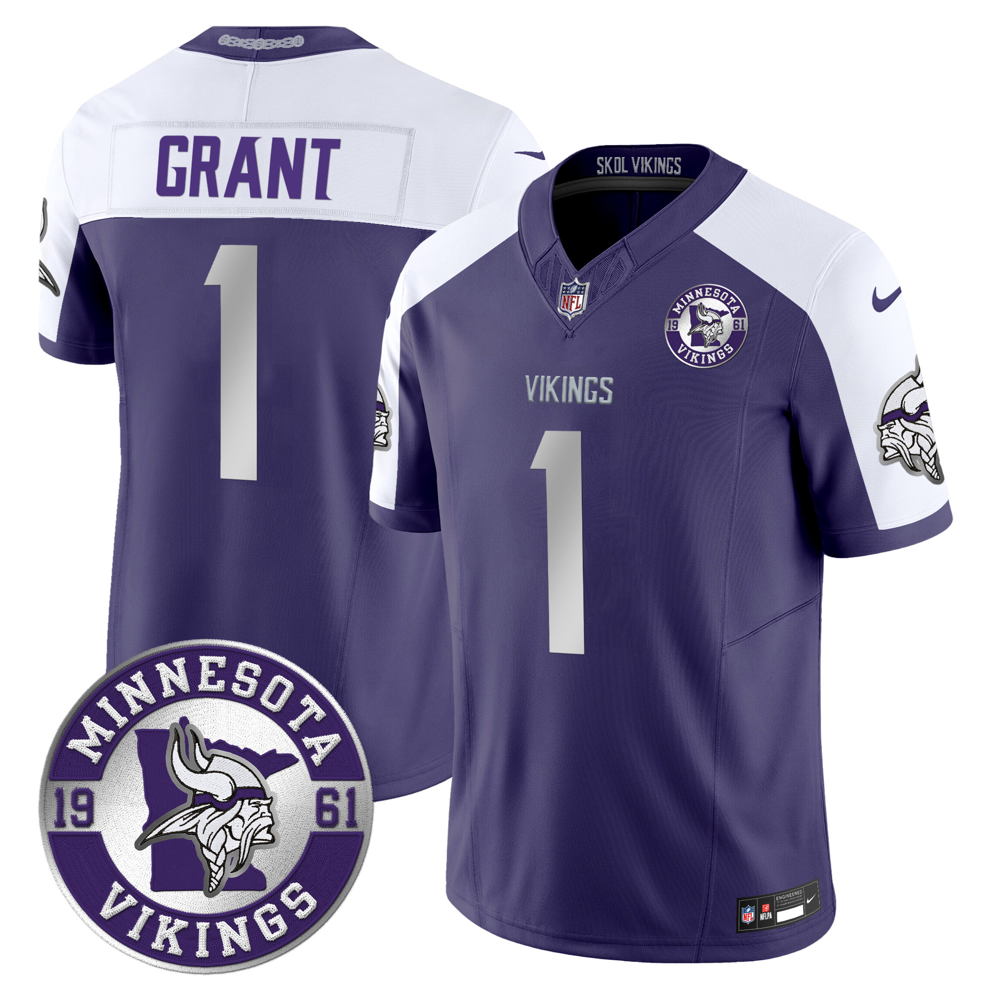 Bud Grant Men's Minnesota Vikings 2024 Vapor Limited Purple Alternate Jersey - All Stitched