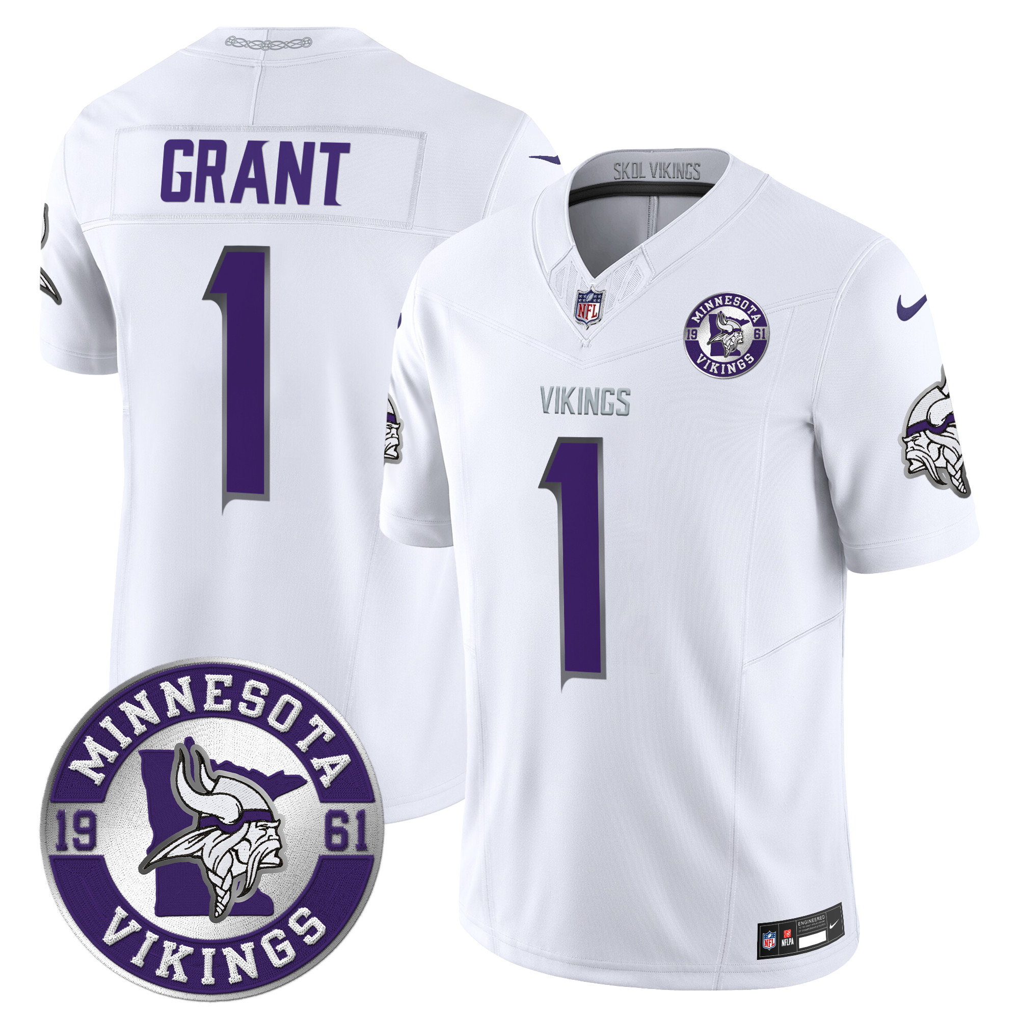 Bud Grant Men's Minnesota Vikings 2024 Vapor Limited Winter Warrior Jersey - All Stitched