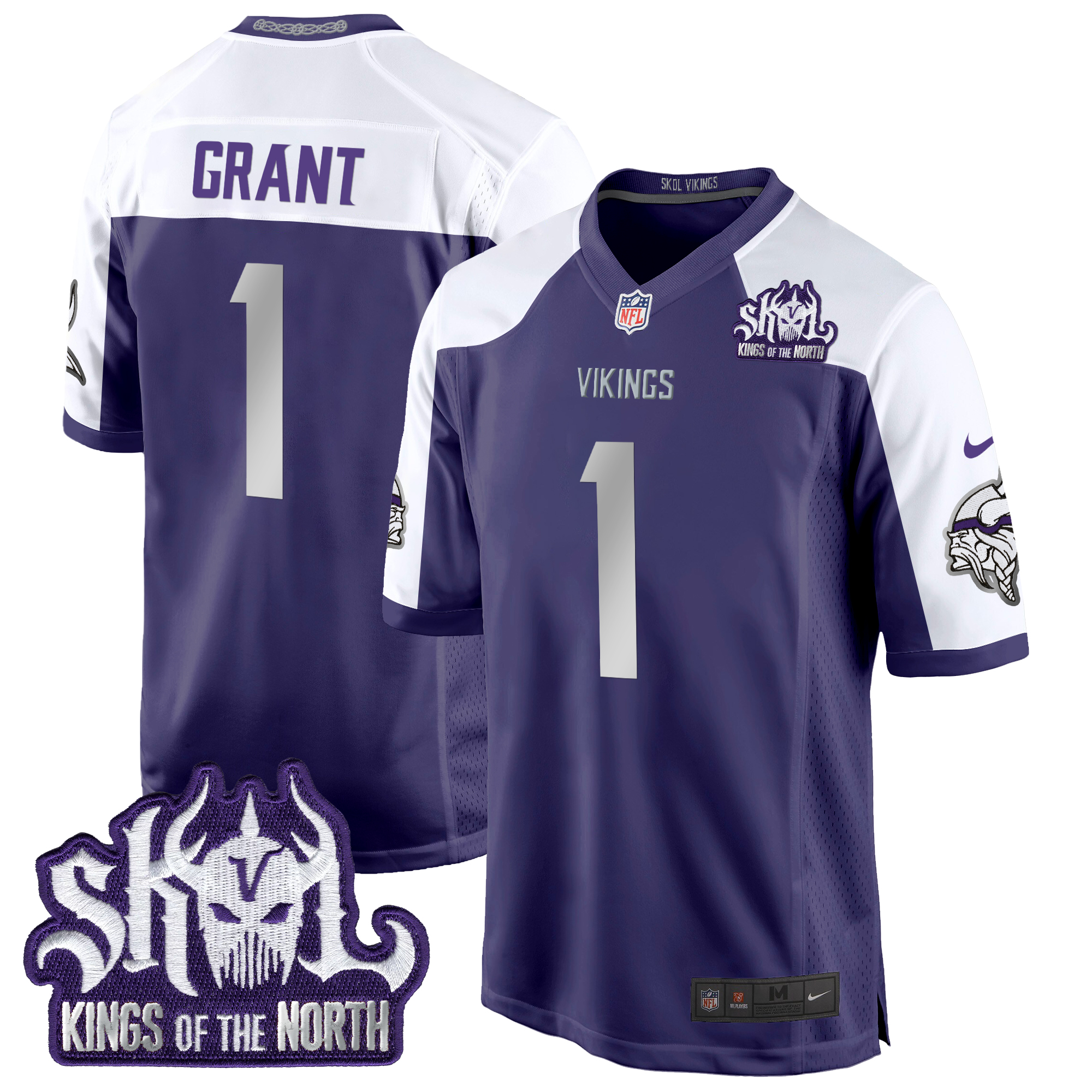 Bud Grant Men's Minnesota Vikings 2024 Winter Warrior Skol Patch Game Purple Alternate Jersey - All Stitched