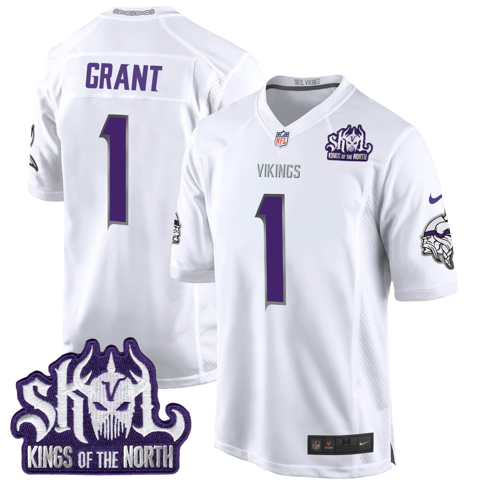 Bud Grant Men's Minnesota Vikings 2024 Winter Warrior Skol Patch Game White Limited Jersey - All Stitched