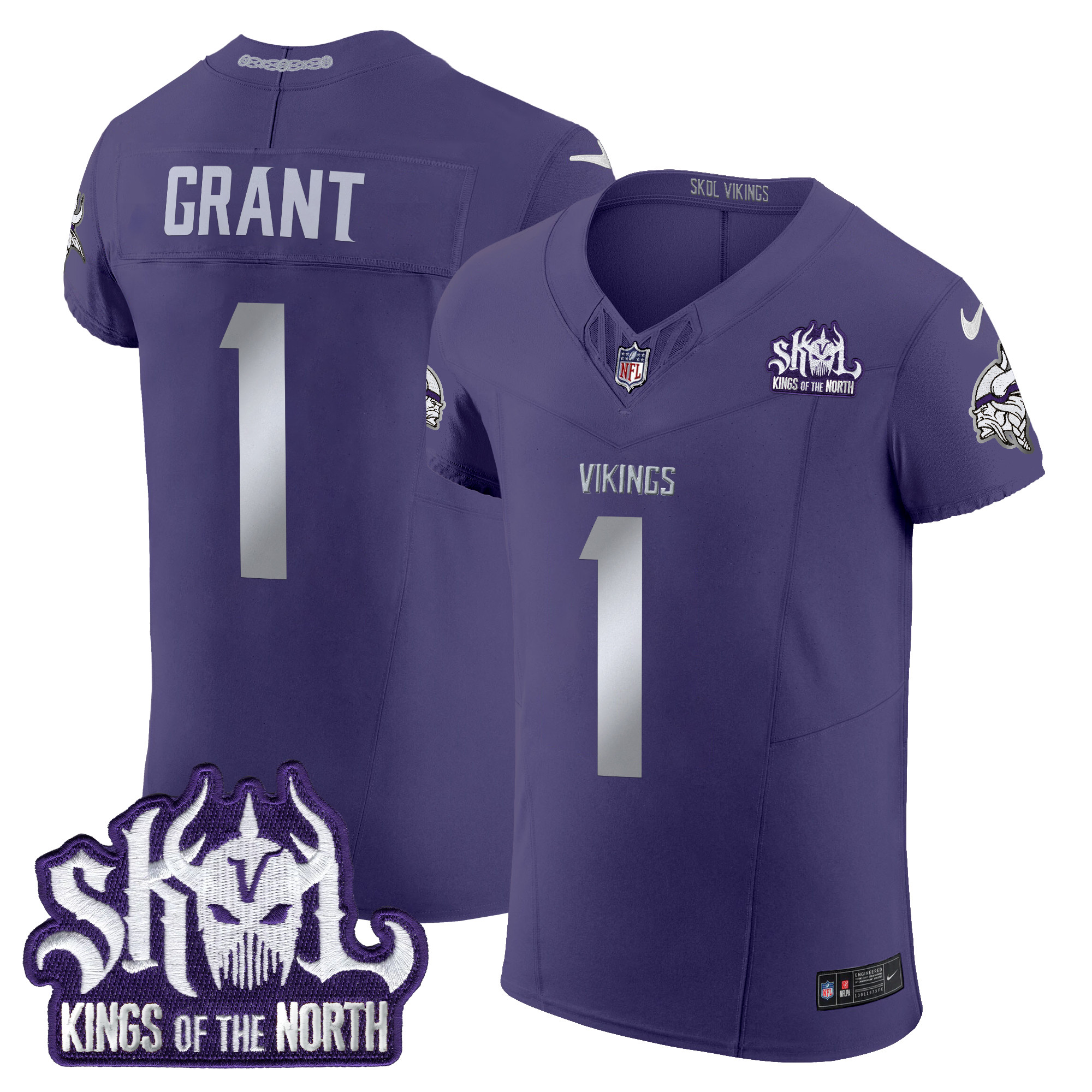 Bud Grant Men's Minnesota Vikings 2024 Winter Warrior Skol Patch Vapor Elite Purple Jersey - All Stitched