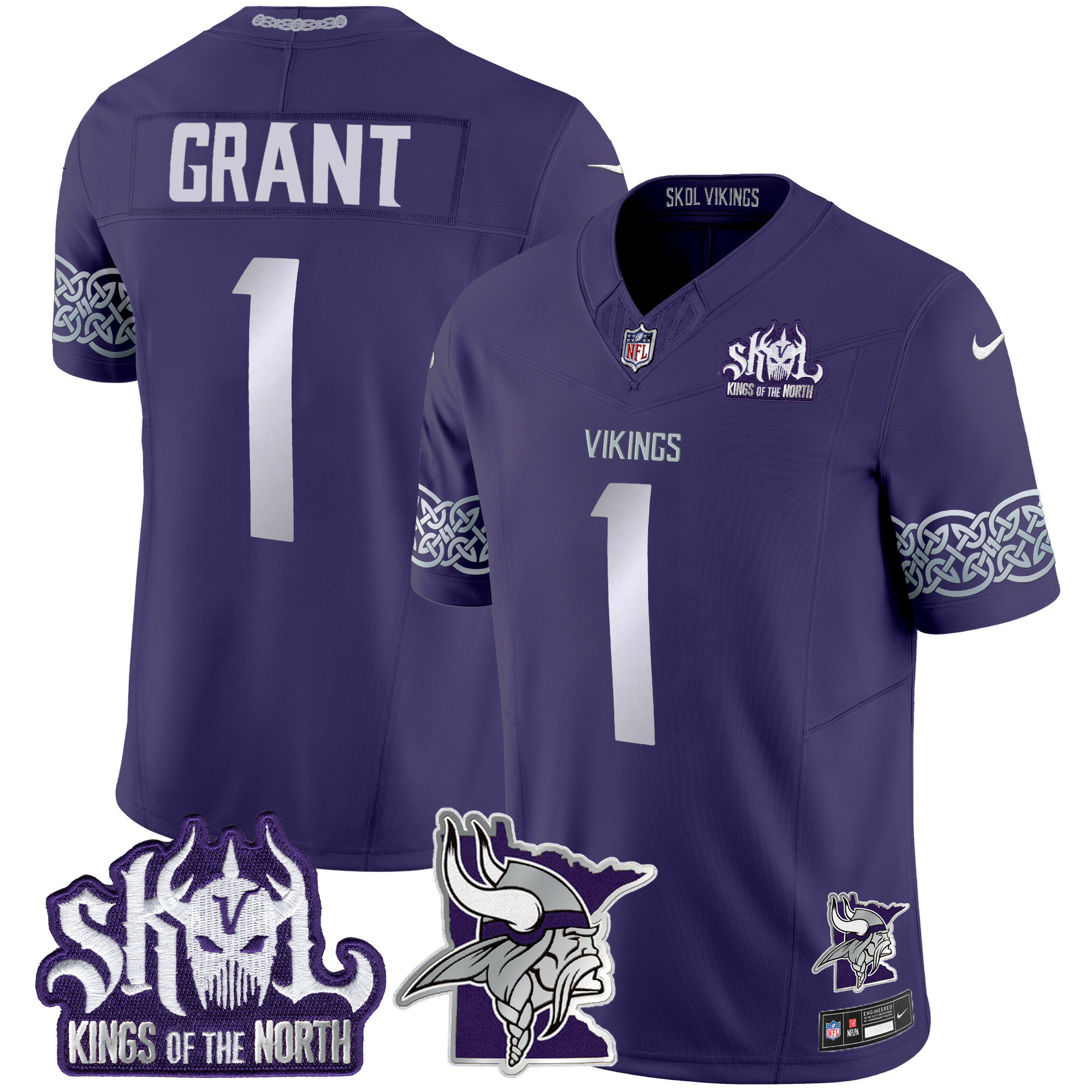 Bud Grant Men's Minnesota Vikings 2024 Winter Warrior Skol Patch Vapor Limited Purple Jersey - All Stitched