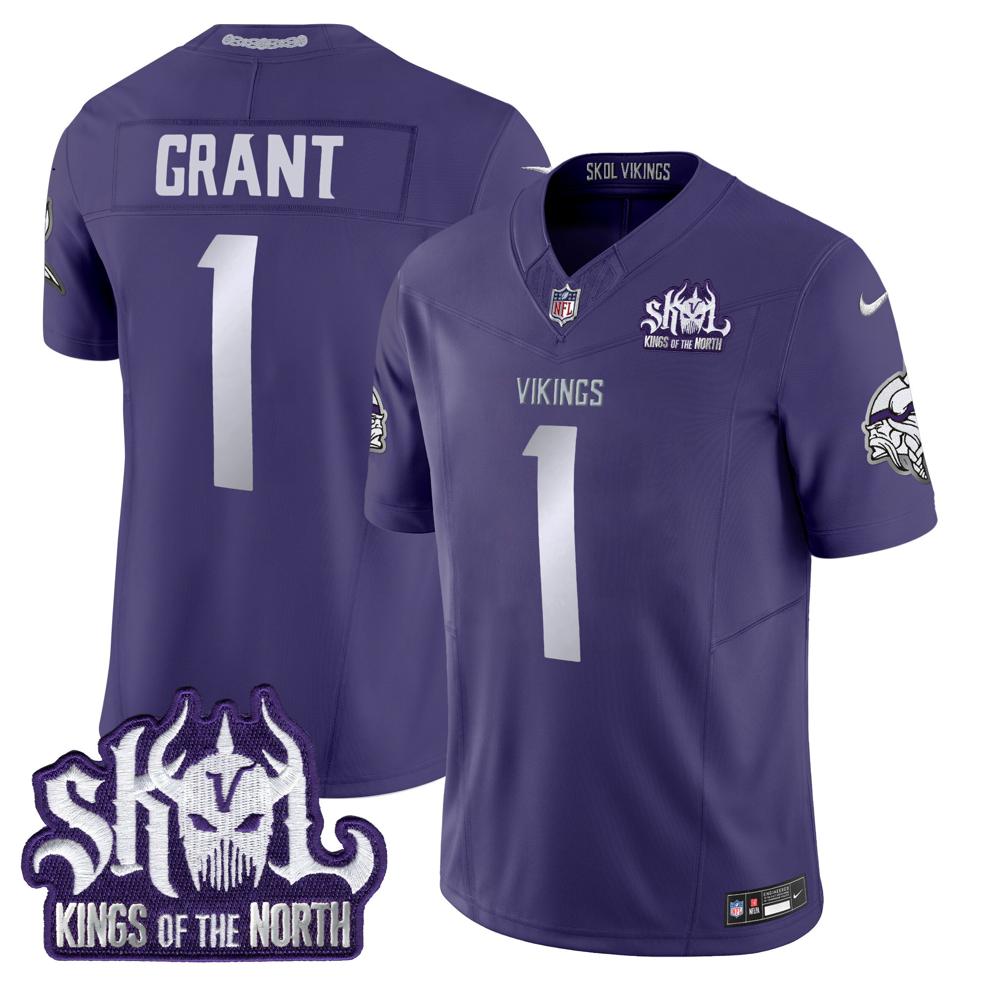Bud Grant Men's Minnesota Vikings 2024 Winter Warrior Skol Patch Vapor Limited Purple Jersey - All Stitched