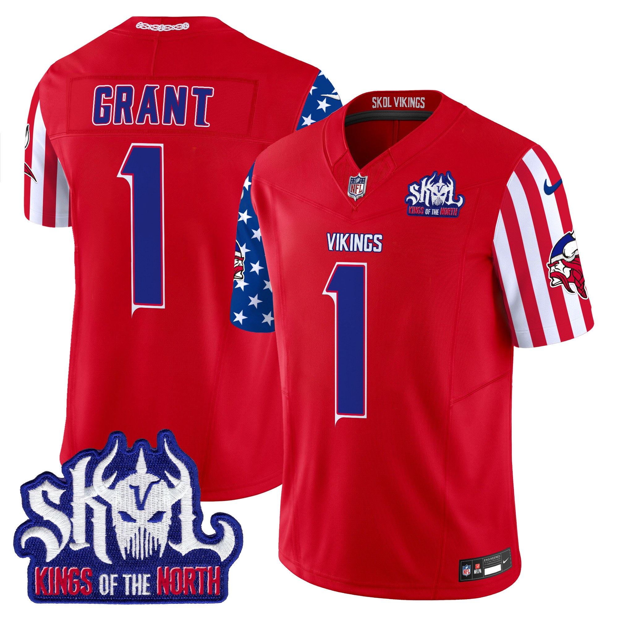 Bud Grant Men's Minnesota Vikings American Style Vapor Limited Red Jersey - All Stitched