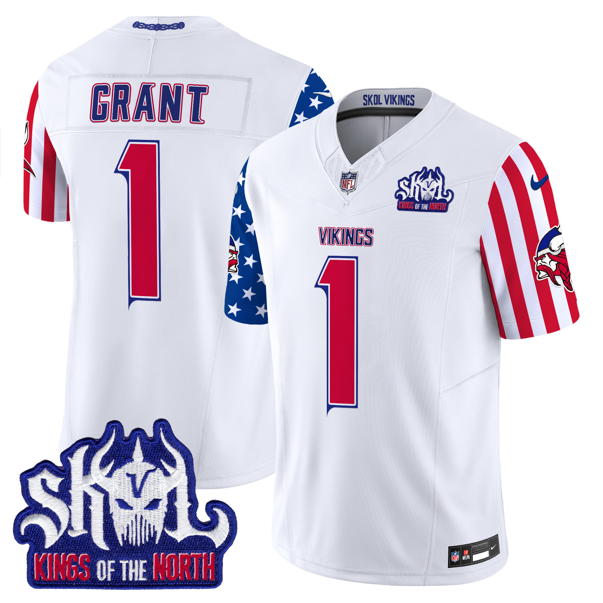 Bud Grant Men's Minnesota Vikings American Style Vapor Limited White Jersey - All Stitched