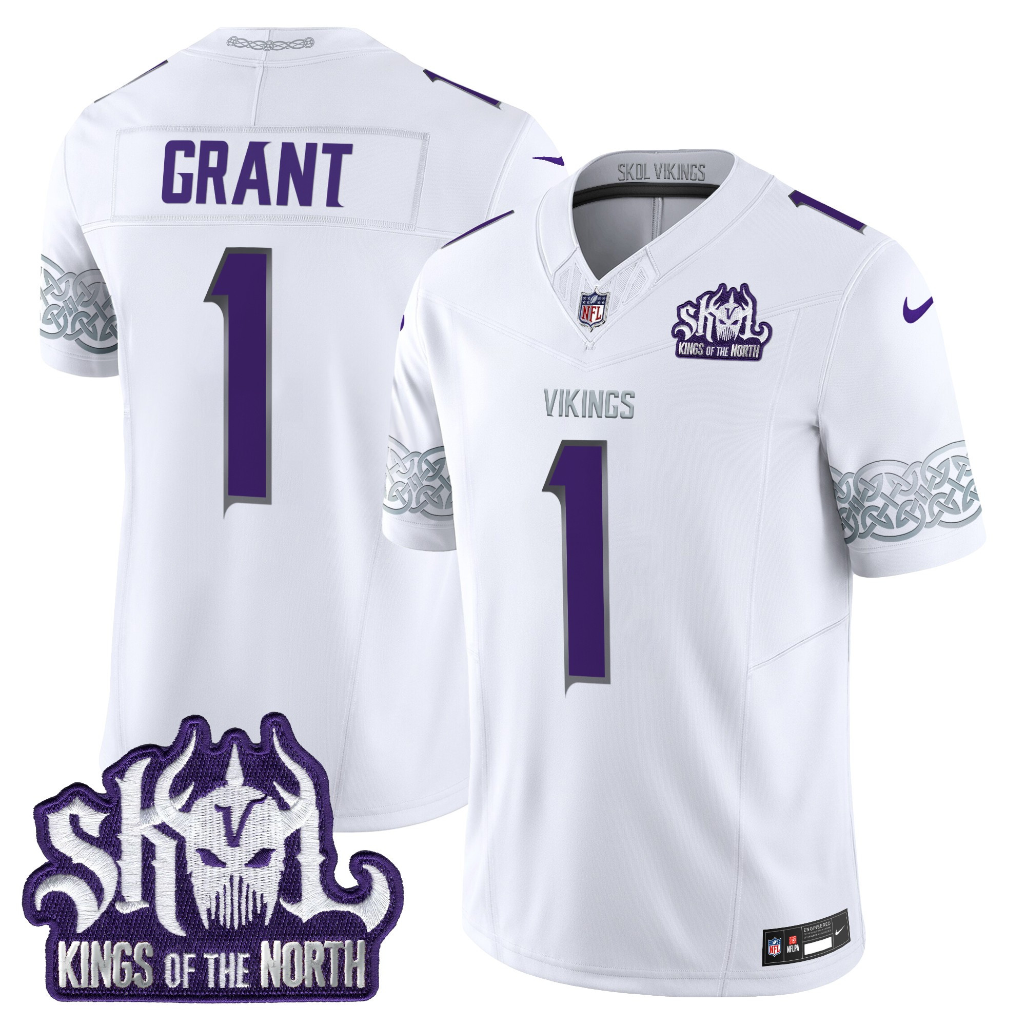Bud Grant Men's Minnesota Vikings Kings Of The North Patch Vapor Limited Winter Warrior Jersey - All Stitched