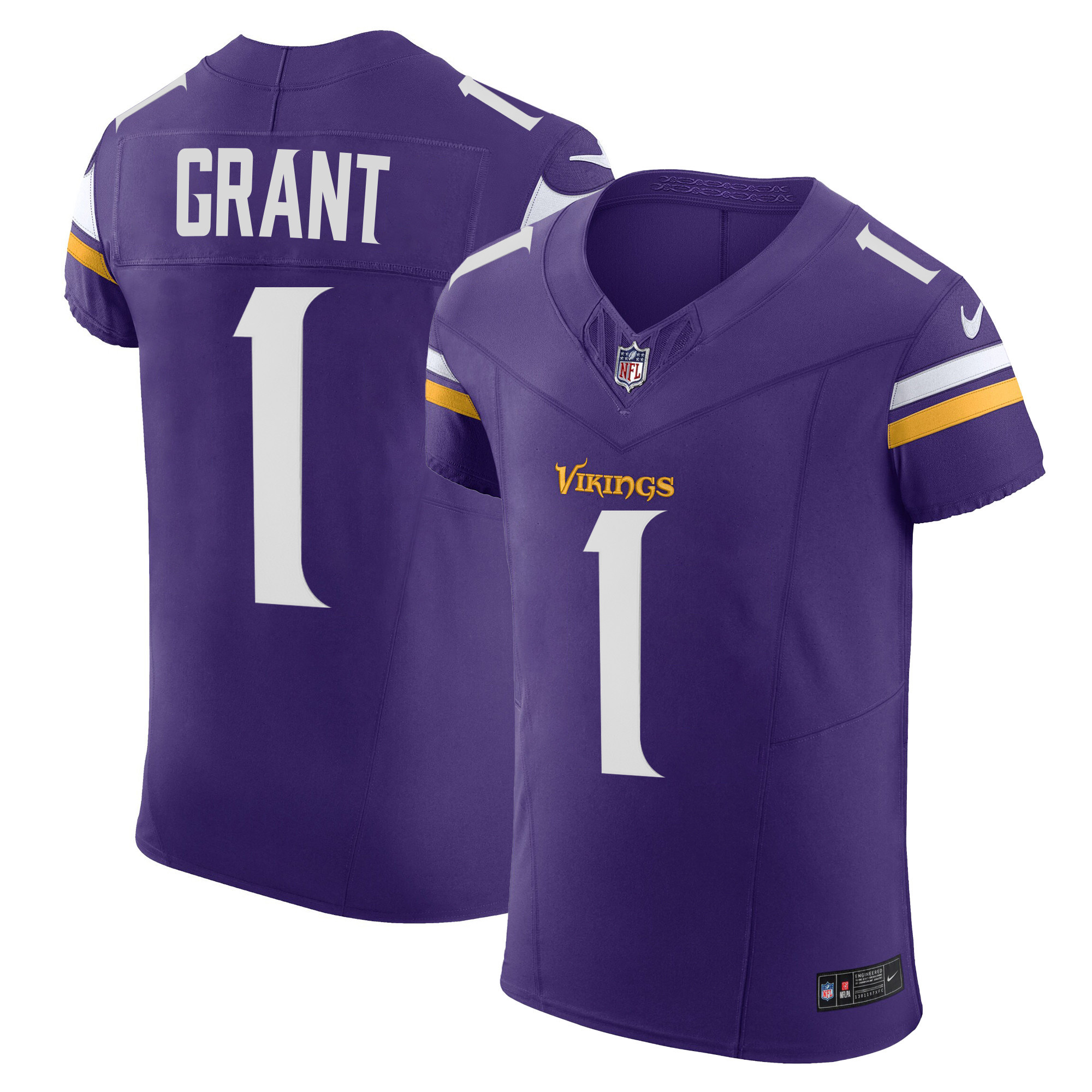 Bud Grant Men's Minnesota Vikings Vapor Elite Purple Jersey - All Stitched