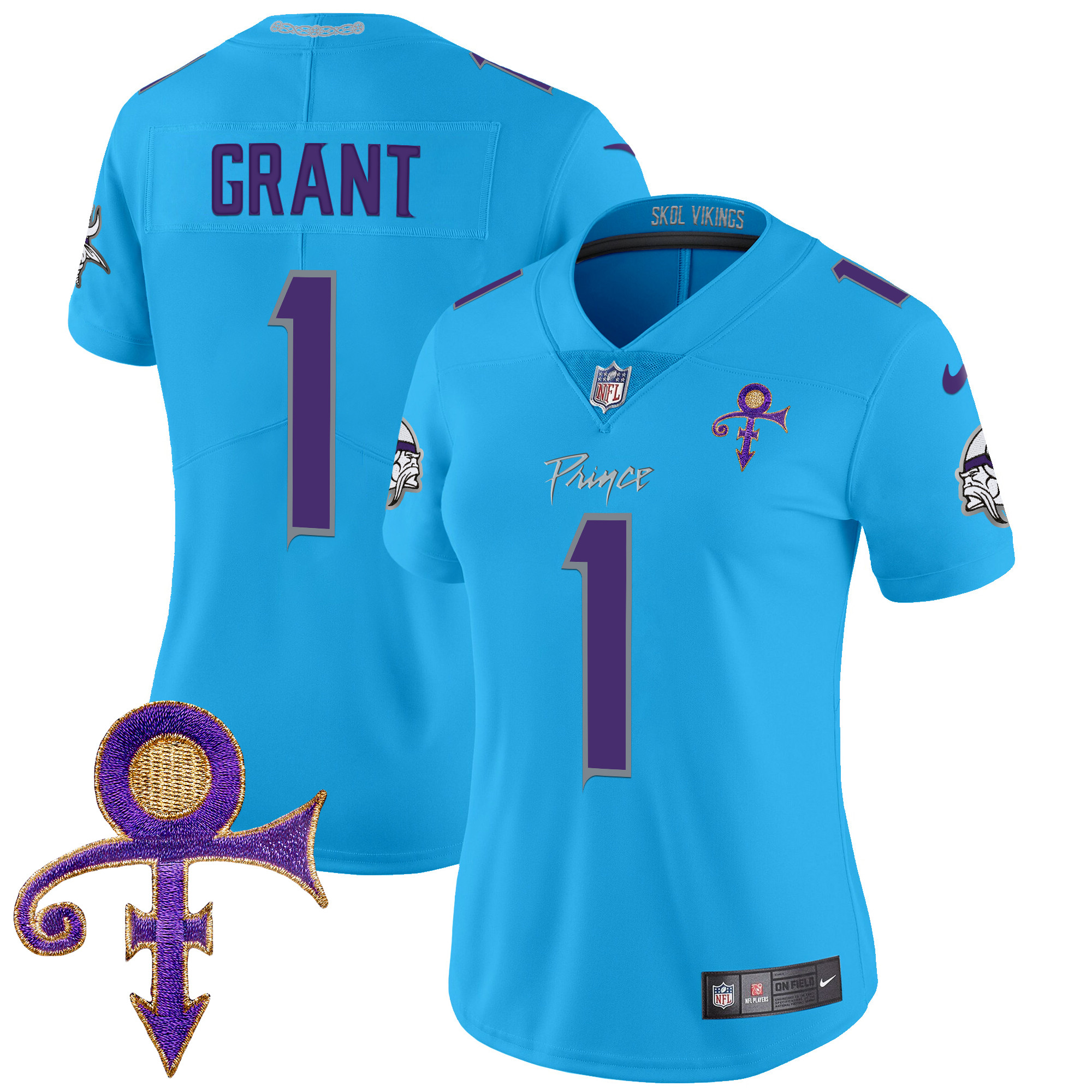 Bud Grant Women's Minnesota Vikings 2024 Prince Vapor Limited Light Blue Jersey - All Stitched