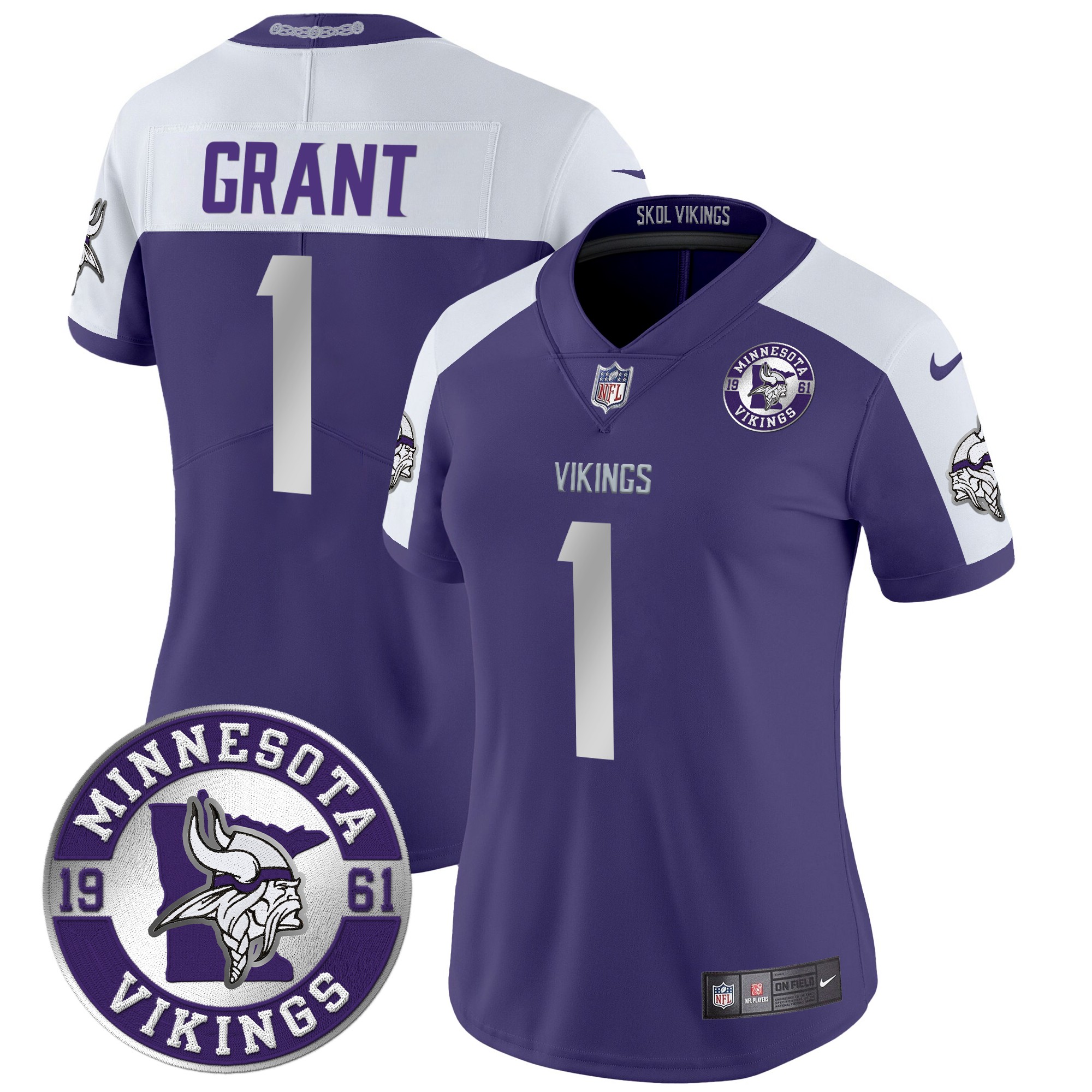 Bud Grant Women's Minnesota Vikings 2024 Vapor Limited Purple Alternate Jersey - All Stitched