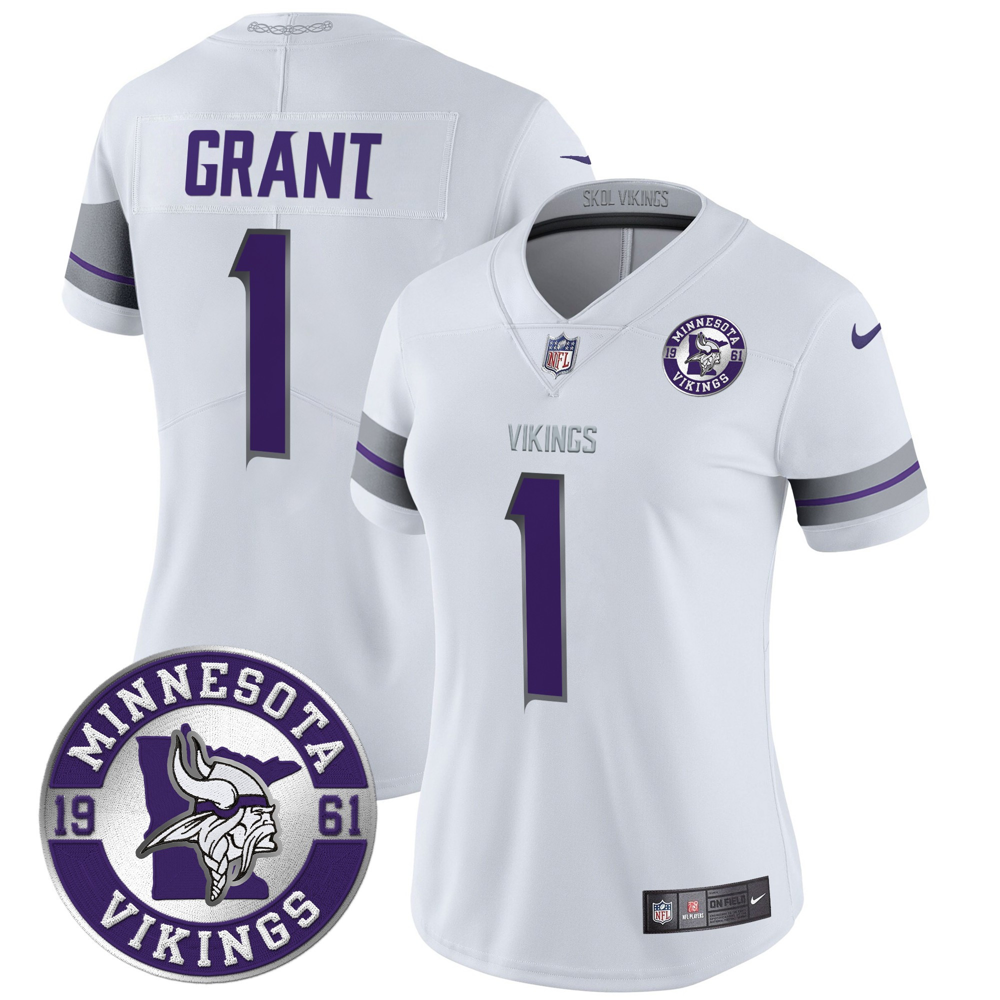 Bud Grant Women's Minnesota Vikings 2024 Vapor Limited White Jersey - All Stitched