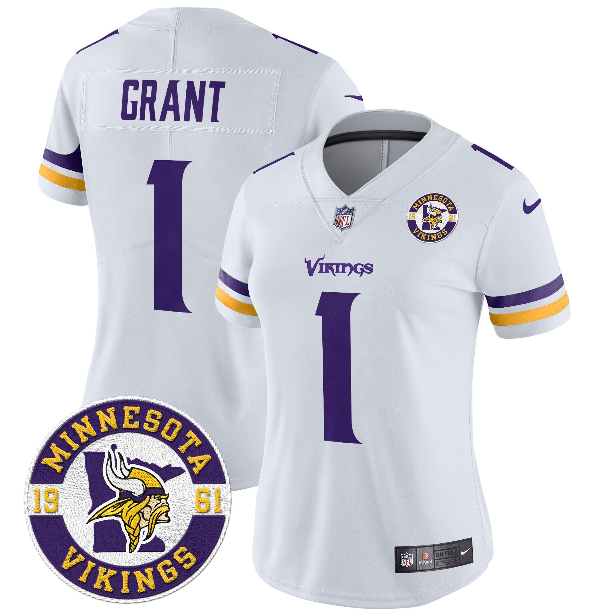 Bud Grant Women's Minnesota Vikings 2024 Vapor Limited White Jersey - All Stitched