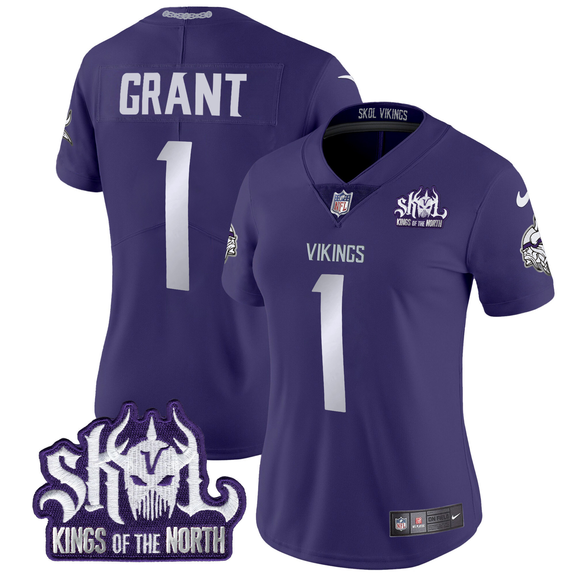 Bud Grant Women's Minnesota Vikings 2024 Winter Warrior Skol Patch Vapor Limited Purple Jersey - All Stitched