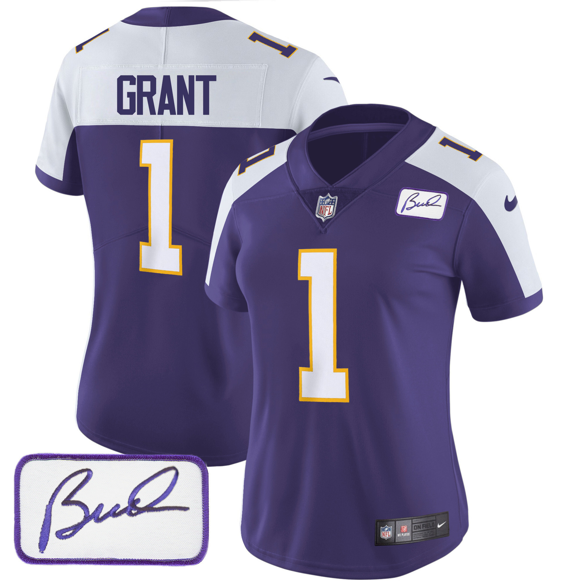 Bud Grant Women's Minnesota Vikings Bud Grant Patch Classic Limited Alternate Jersey - All Stitched
