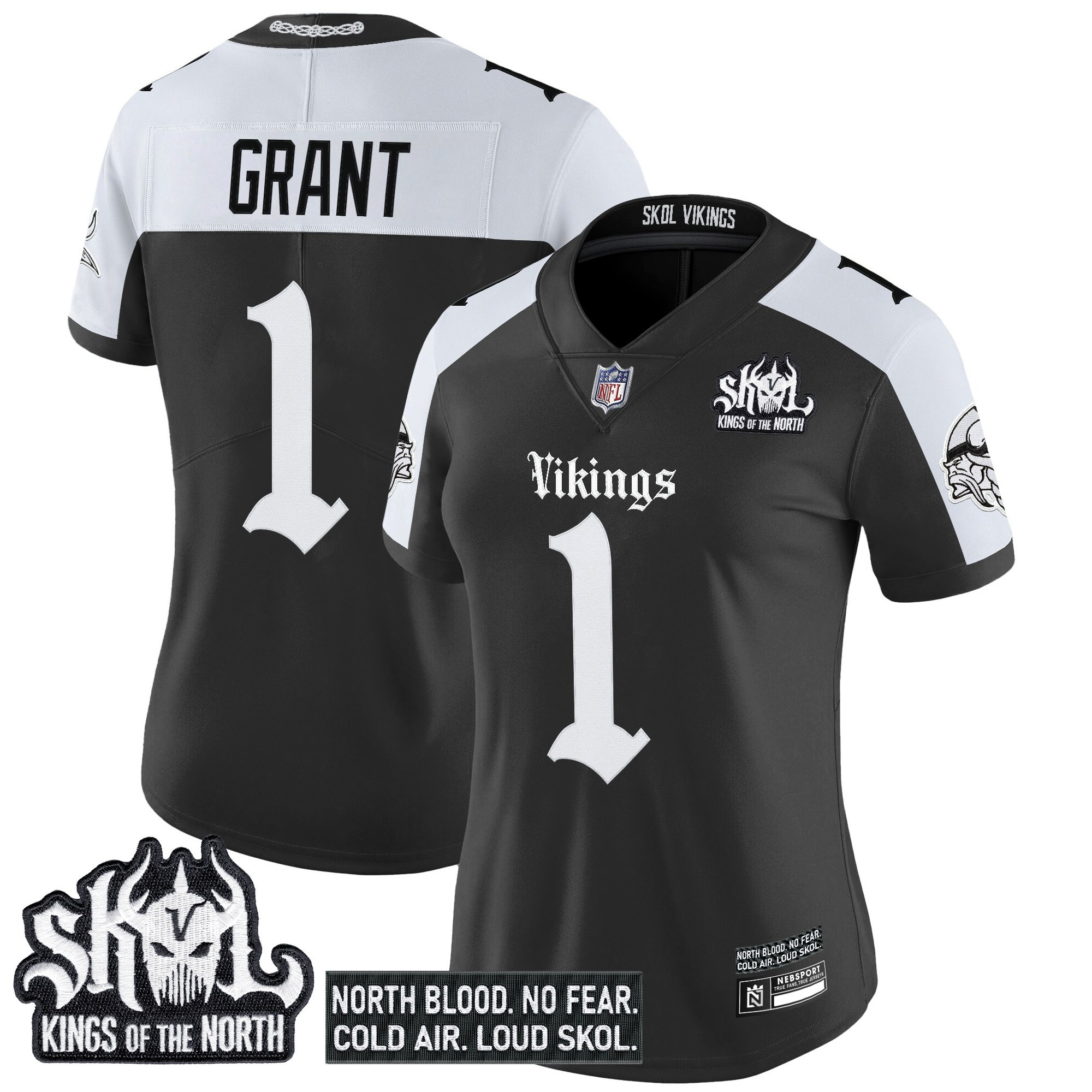 Bud Grant Women's Minnesota Vikings 'Gothic Norseblood Edition' Vapor Limited Alternate Jersey - All Stitched
