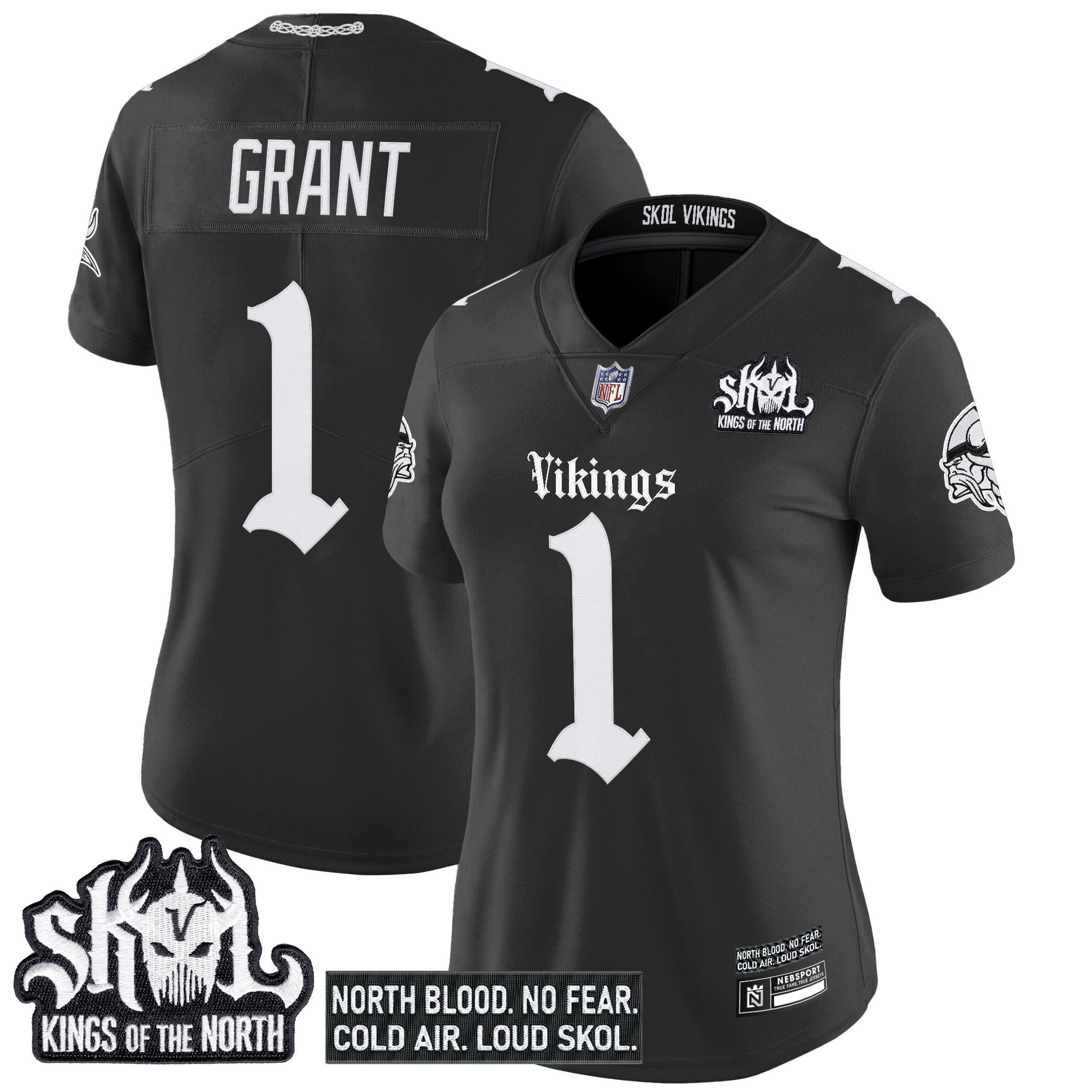 Bud Grant Women's Minnesota Vikings 'Gothic Norseblood Edition' Vapor Limited Black Jersey - All Stitched