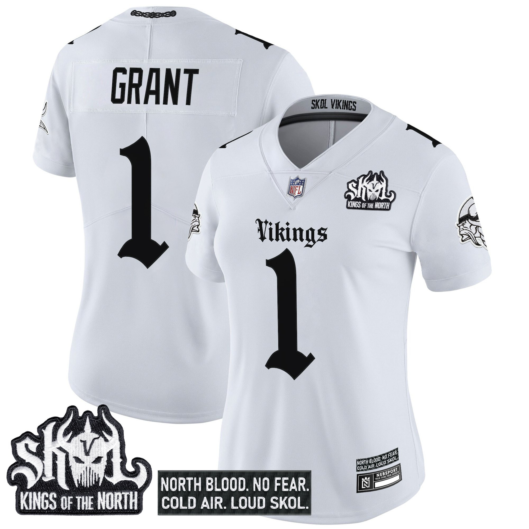 Bud Grant Women's Minnesota Vikings 'Gothic Norseblood Edition' Vapor Limited White Jersey - All Stitched