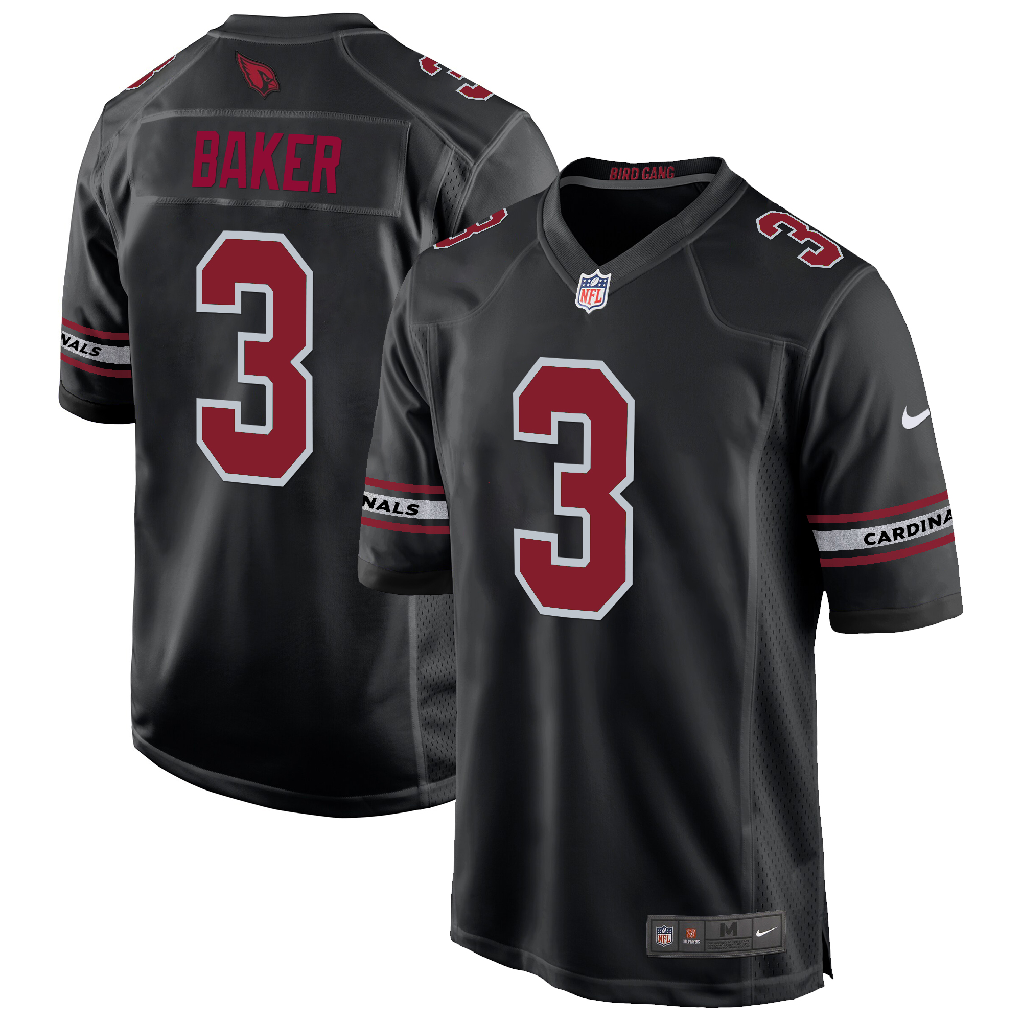 Budda Baker Men's Arizona Cardinals 2024 Game Black Jersey - All Stitched