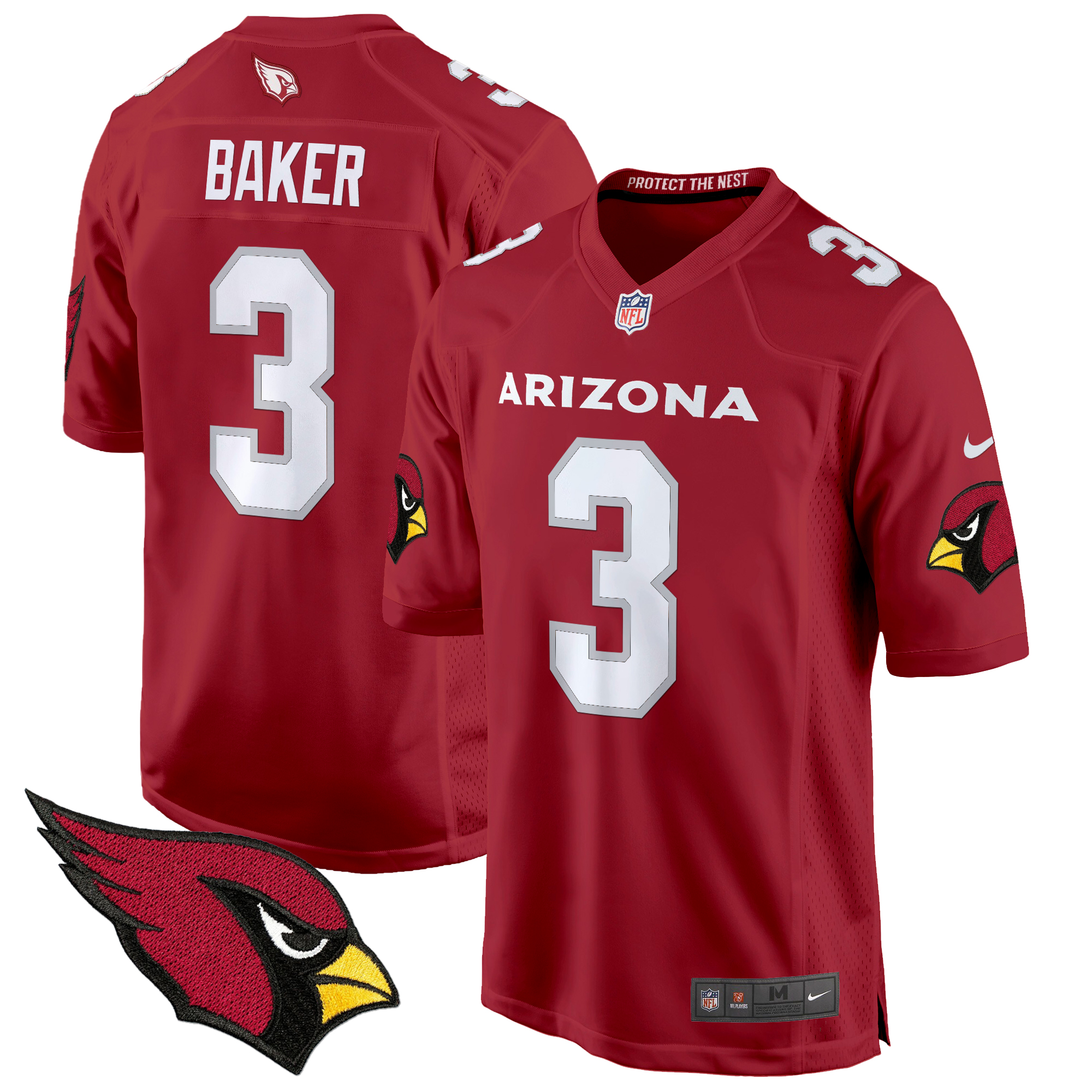 Budda Baker Men's Arizona Cardinals 2024 Game Red Jersey - All Stitched
