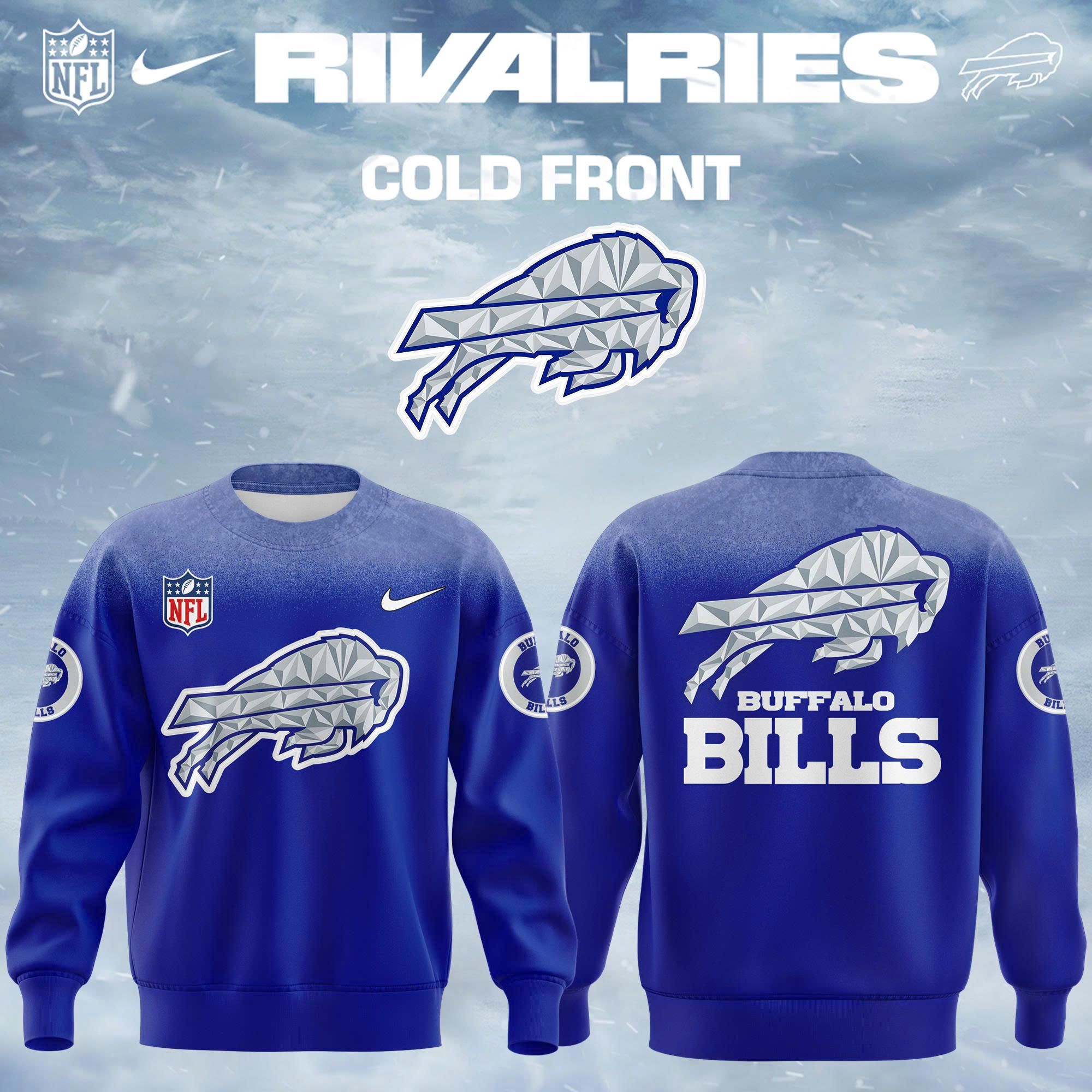 Buffalo Bills 2025-26 Rivalries Cold Front Blue Crewneck Sweatshirt