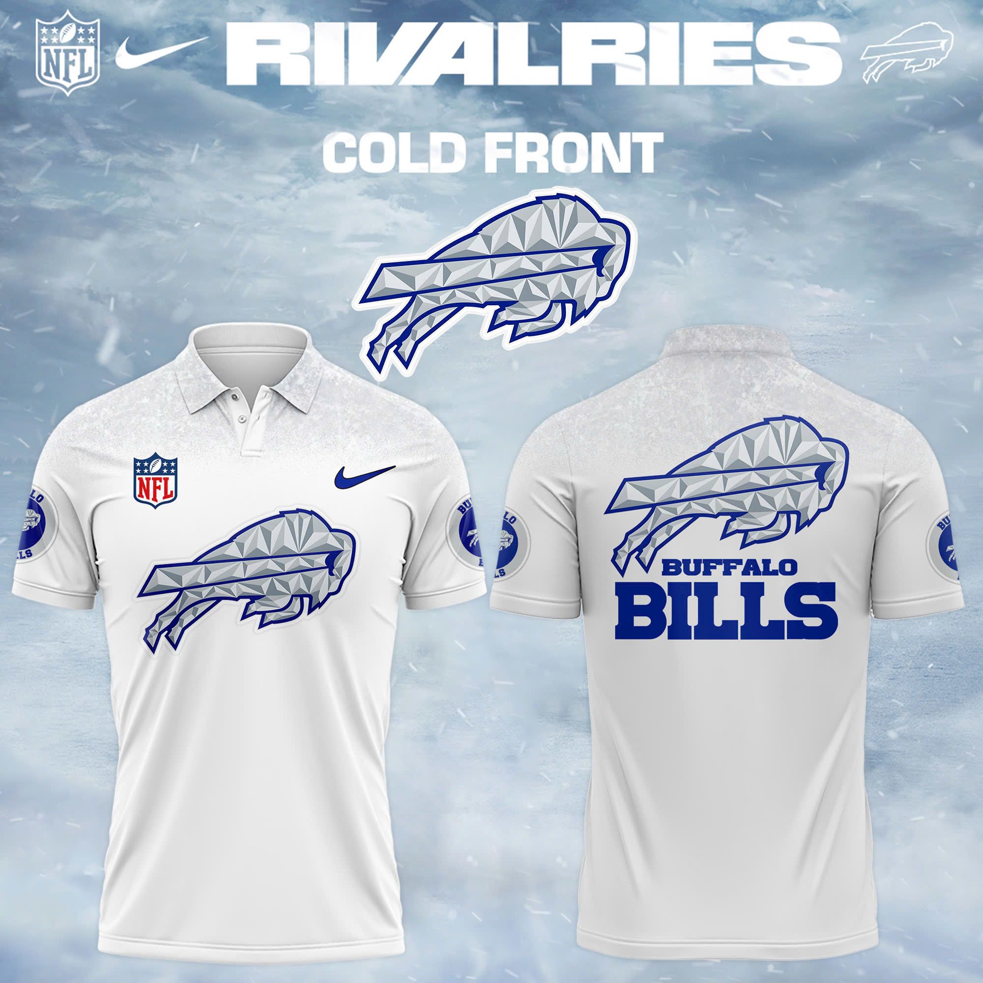 Buffalo Bills 2025-26 Rivalries Cold Front Patterned Polo Shirt