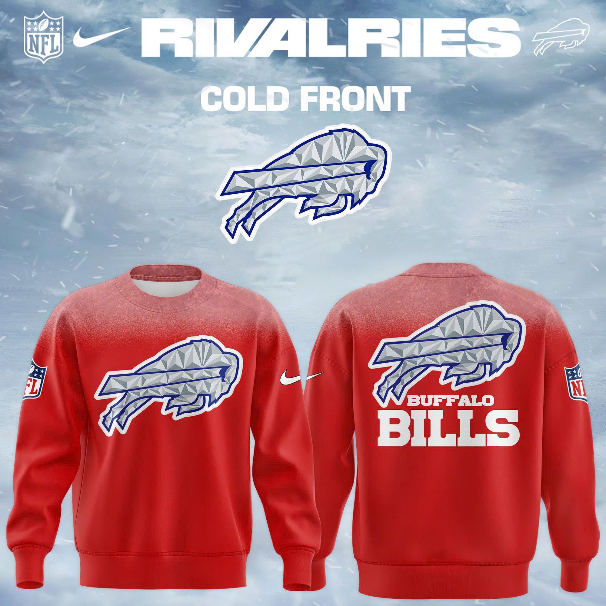 Buffalo Bills 2025-26 Rivalries Cold Front Red Crewneck Sweatshirt