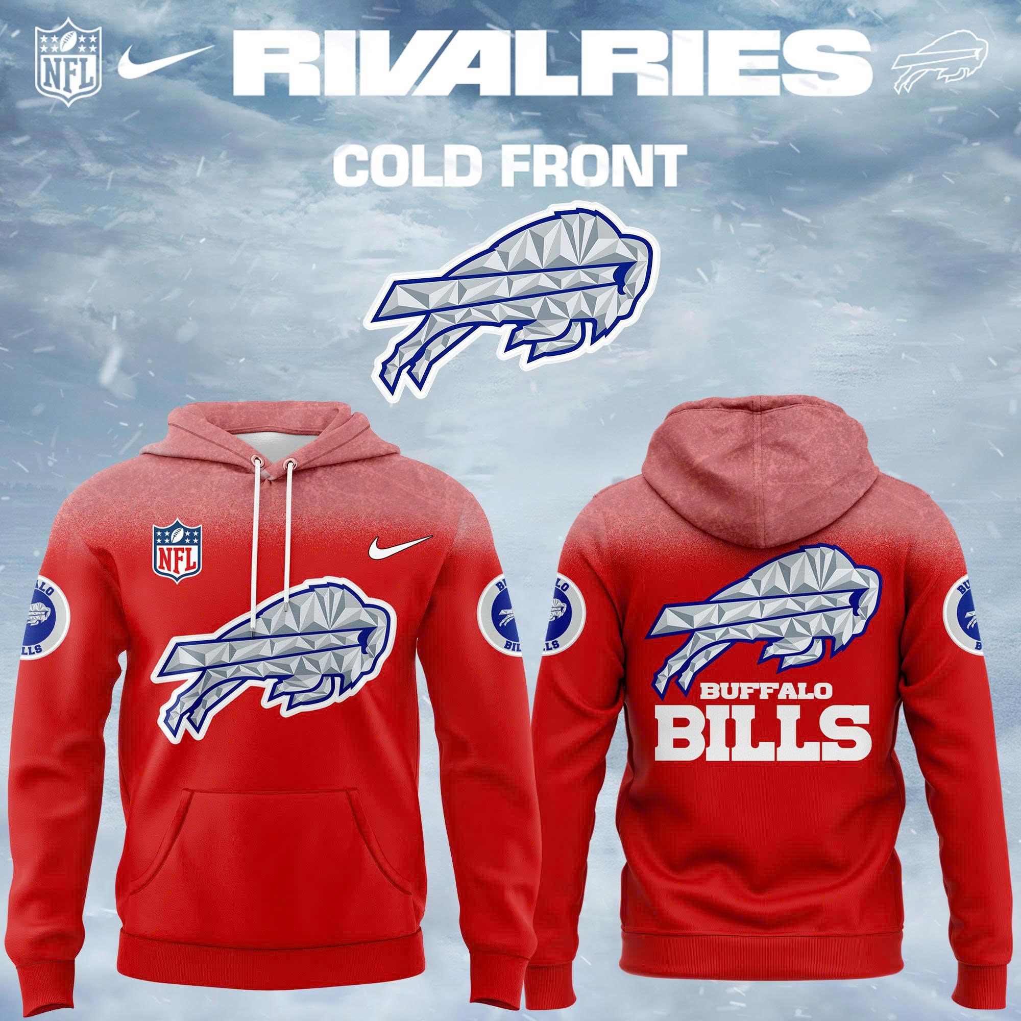 Buffalo Bills 2025-26 Rivalries Cold Front Red Pullover Hoodie
