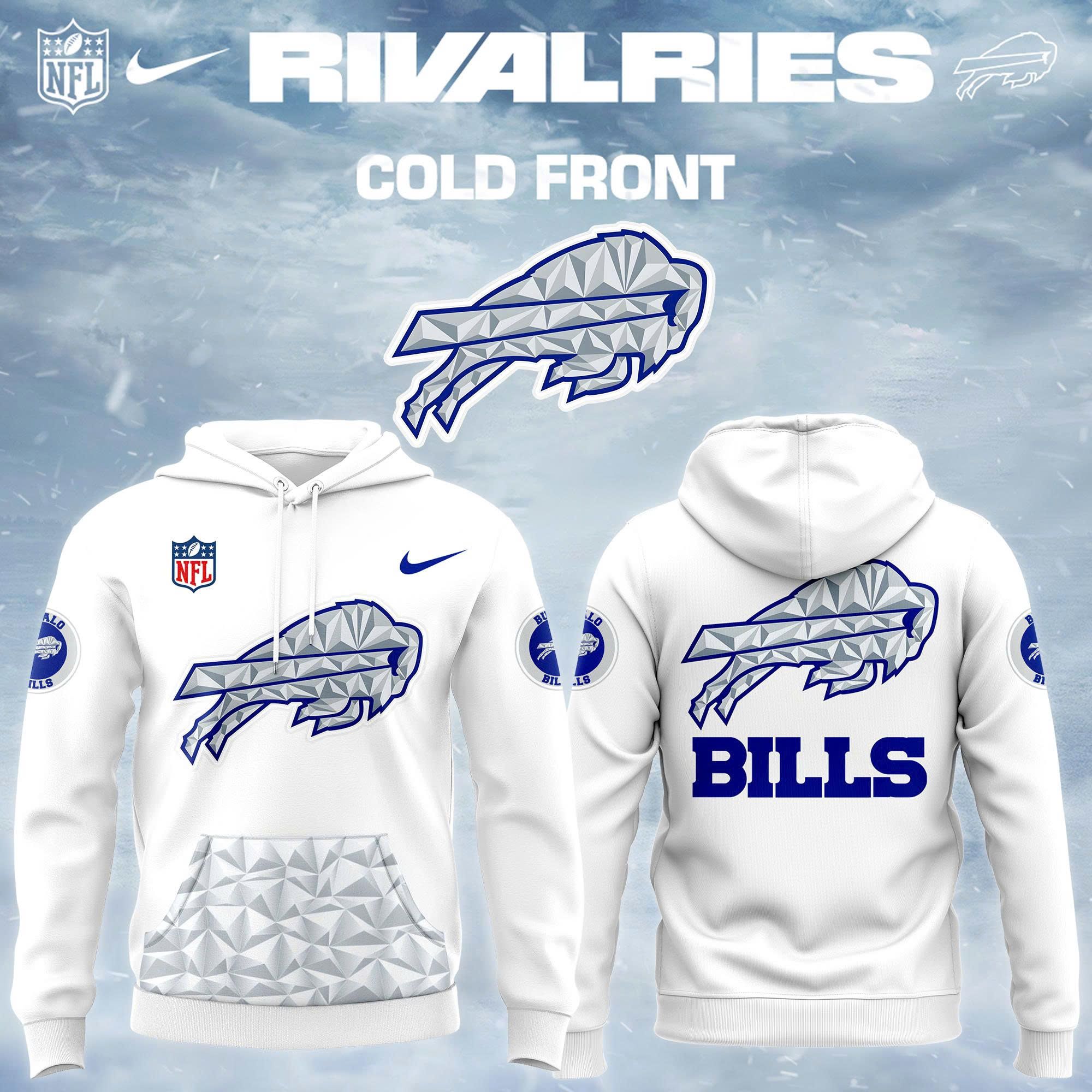 Buffalo Bills 2026 Rivalries Cold Front White Pullover Hoodie