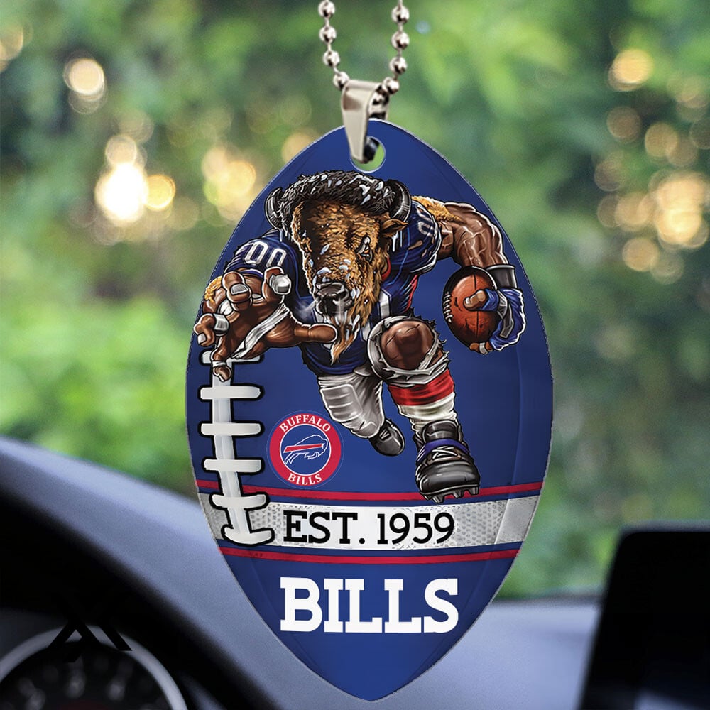 Buffalo Bills Custom Shape 2-Sided Acrylic Car Ornament