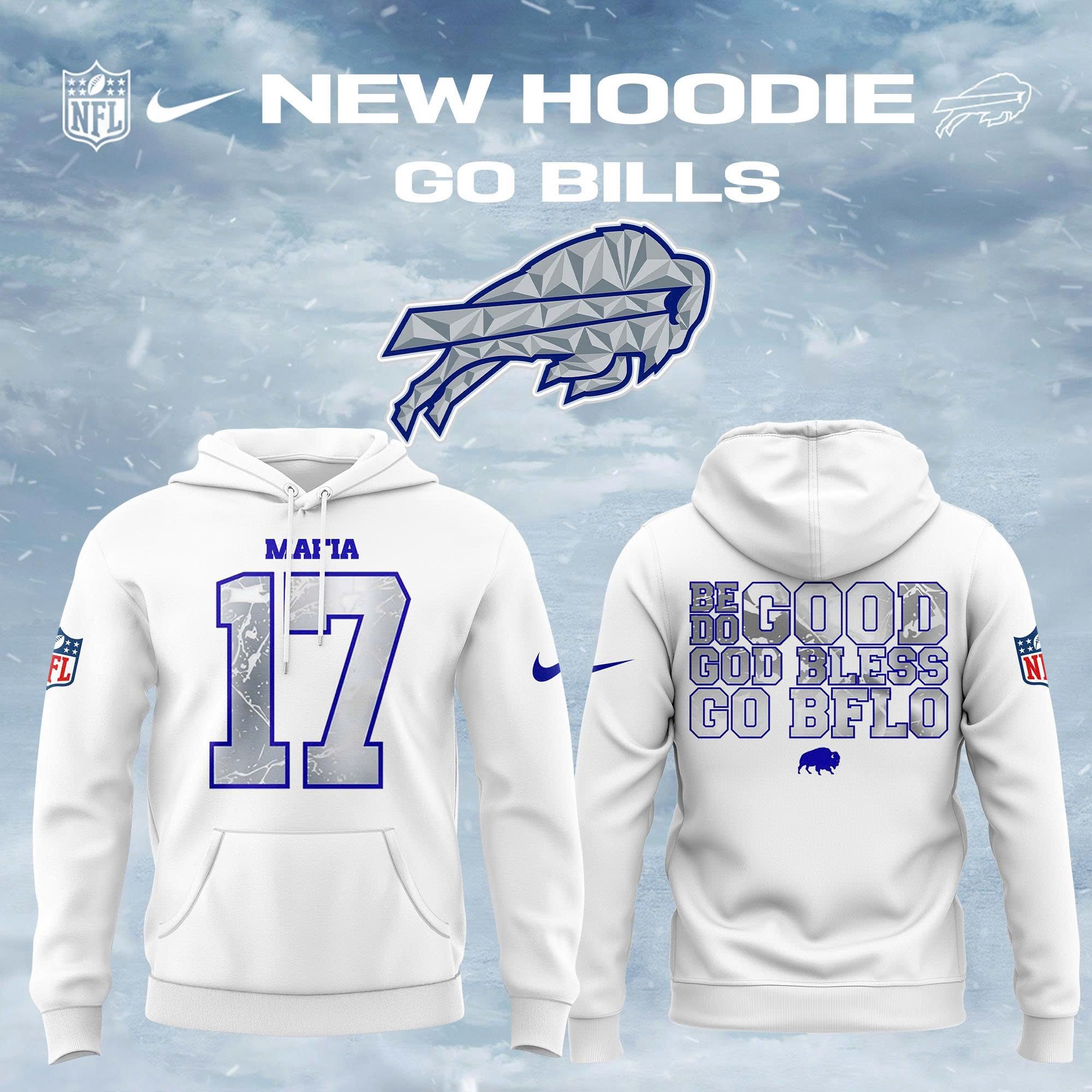 Buffalo Bills 'Go Bills' 2025 Fan Fleece Hoodie - White