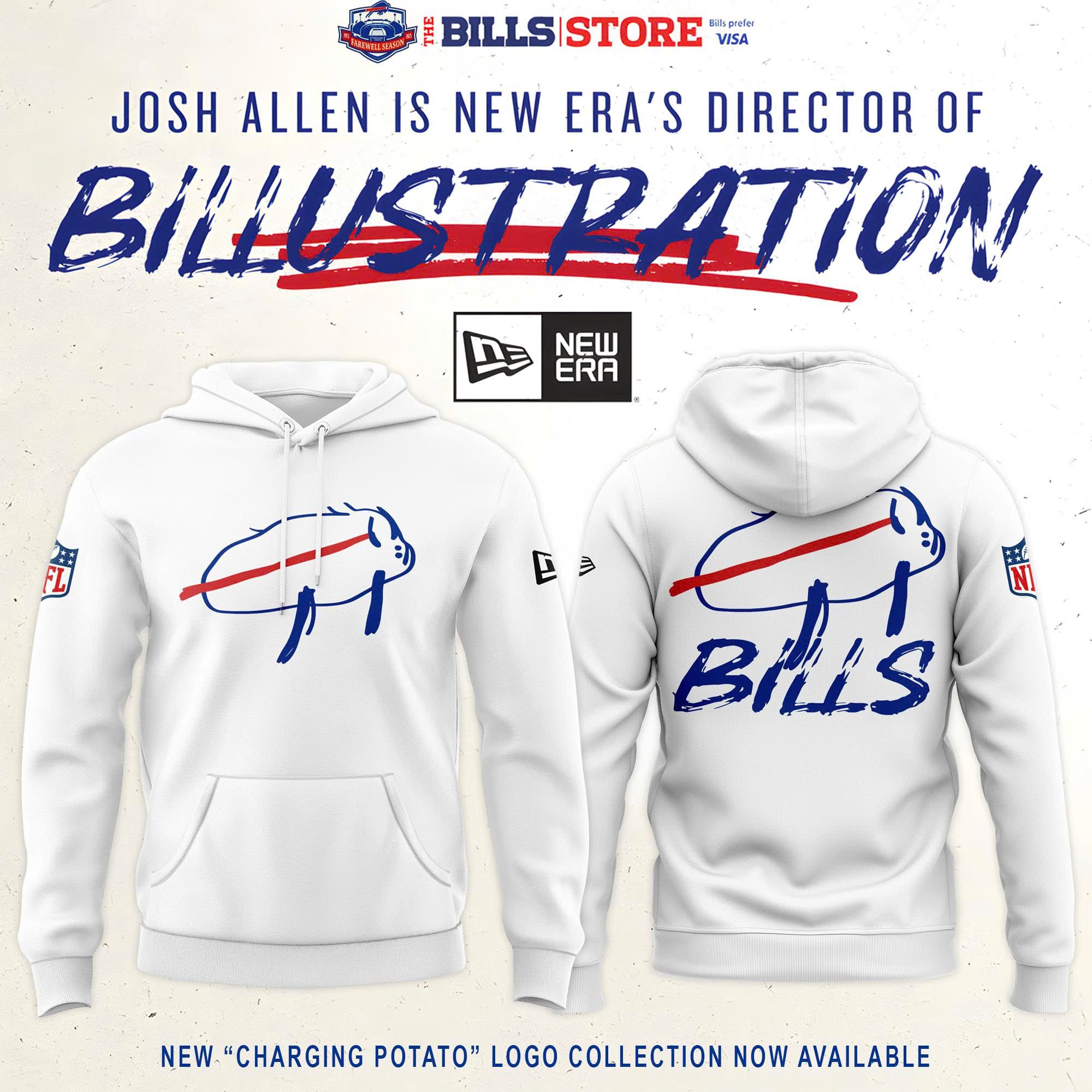 Buffalo Bills New Logo White Casual Fleece Hoodie