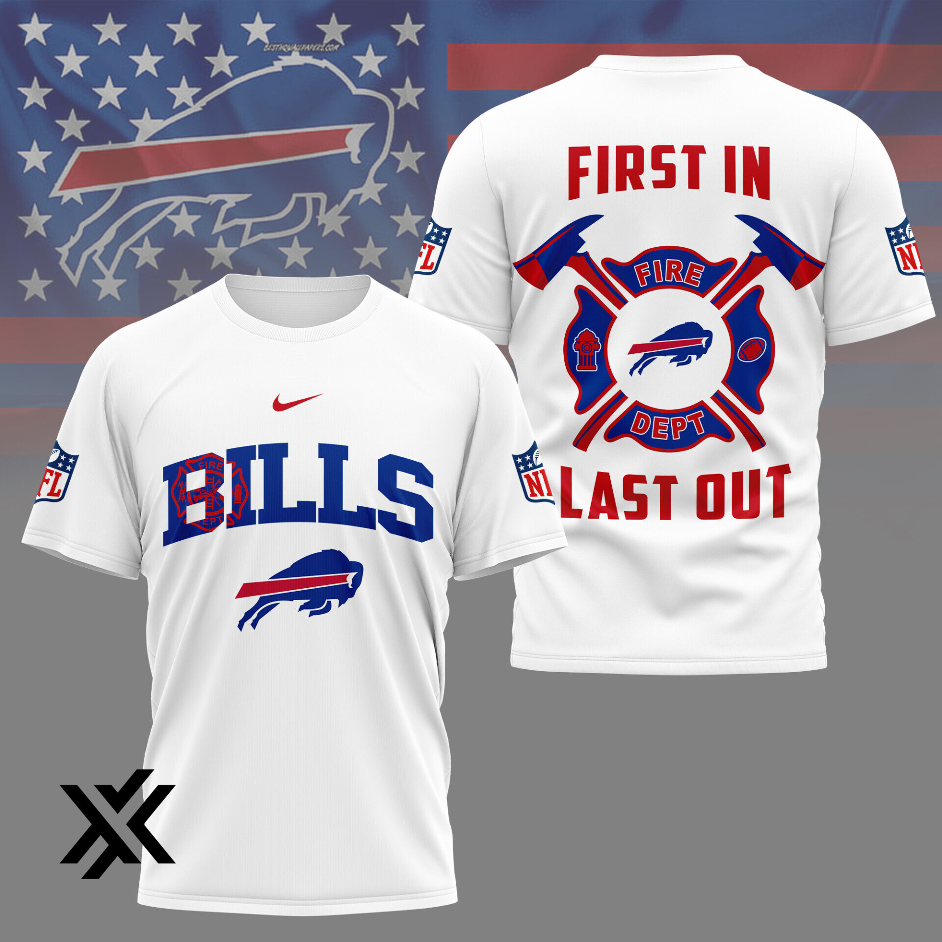 Buffalo Bills NFL Fire Department 3D Shirt