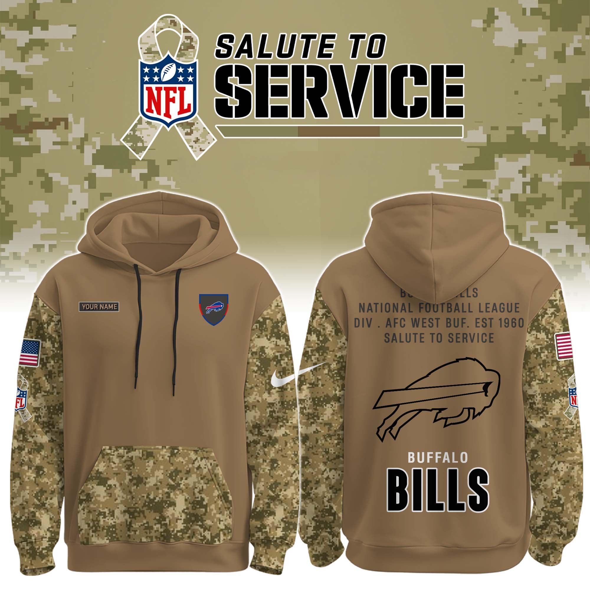 Buffalo Bills NFL Salute to Service Hoodie