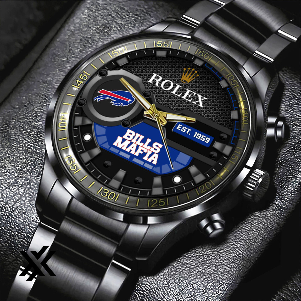 Buffalo Bills Rolex Black Stainless Steel Watch