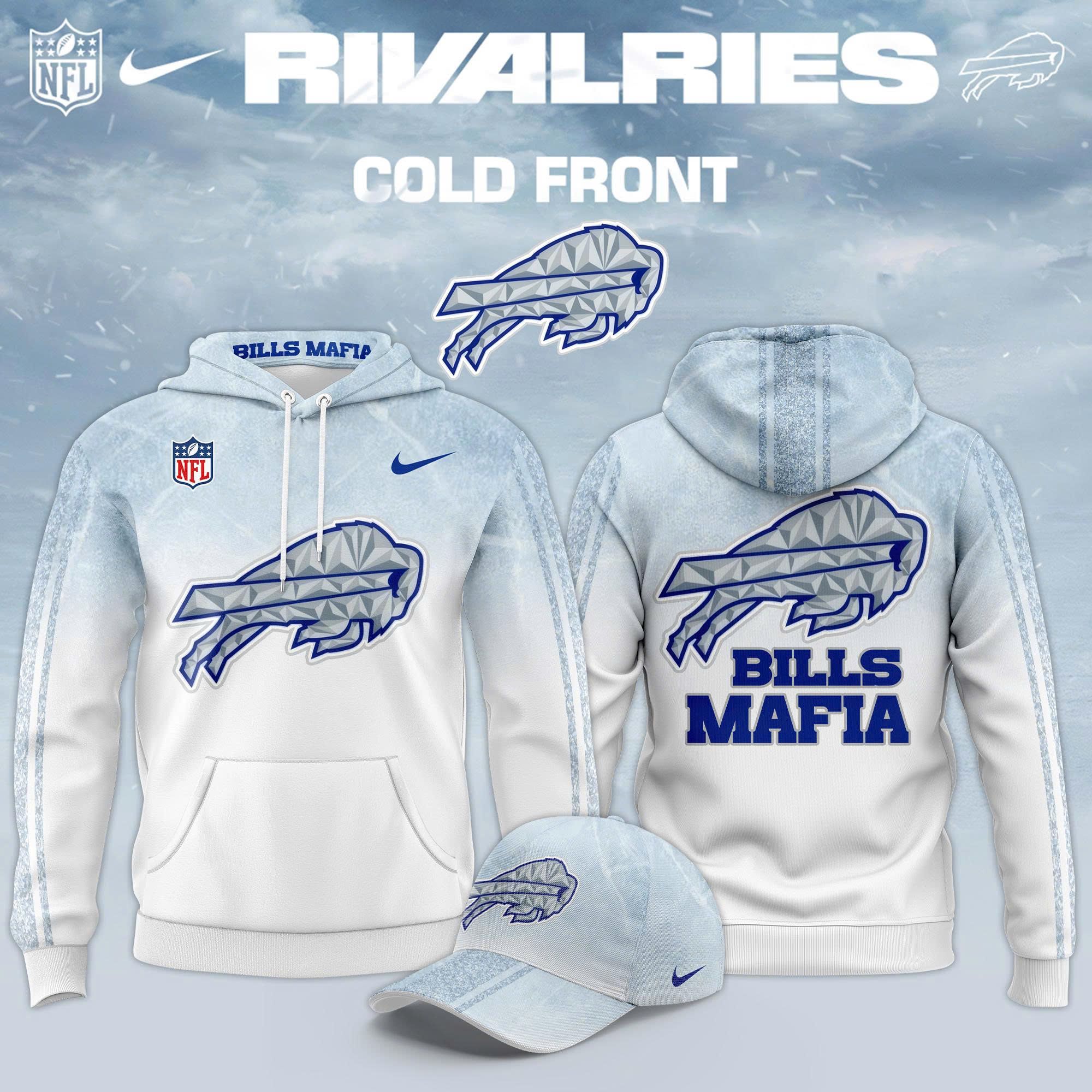 Buffalo Bills White Rivalries Cold Front Fan Hoodie