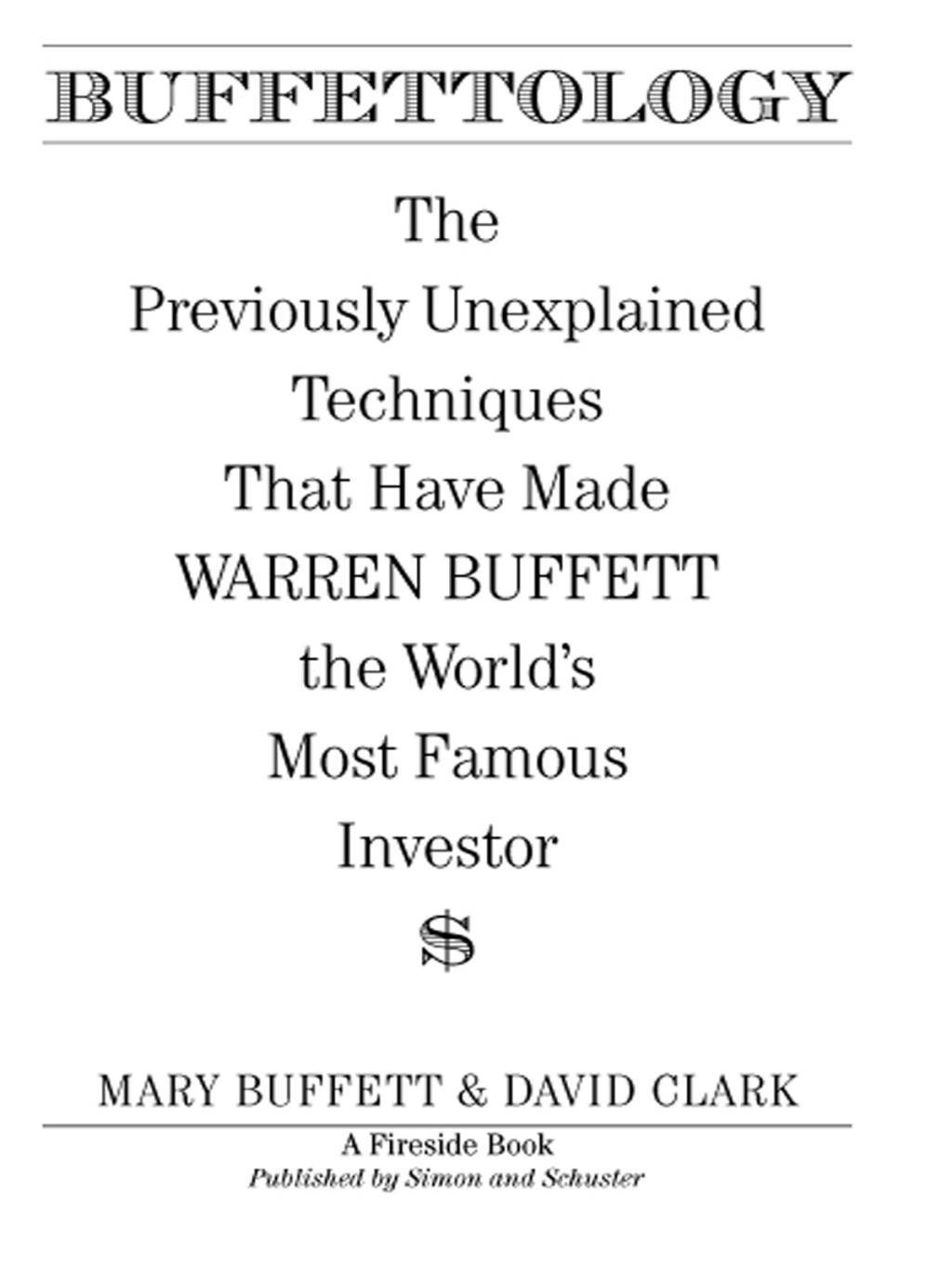Buffettology Warren Buffett's Investing Techniques - (PDF/EPUB Version)