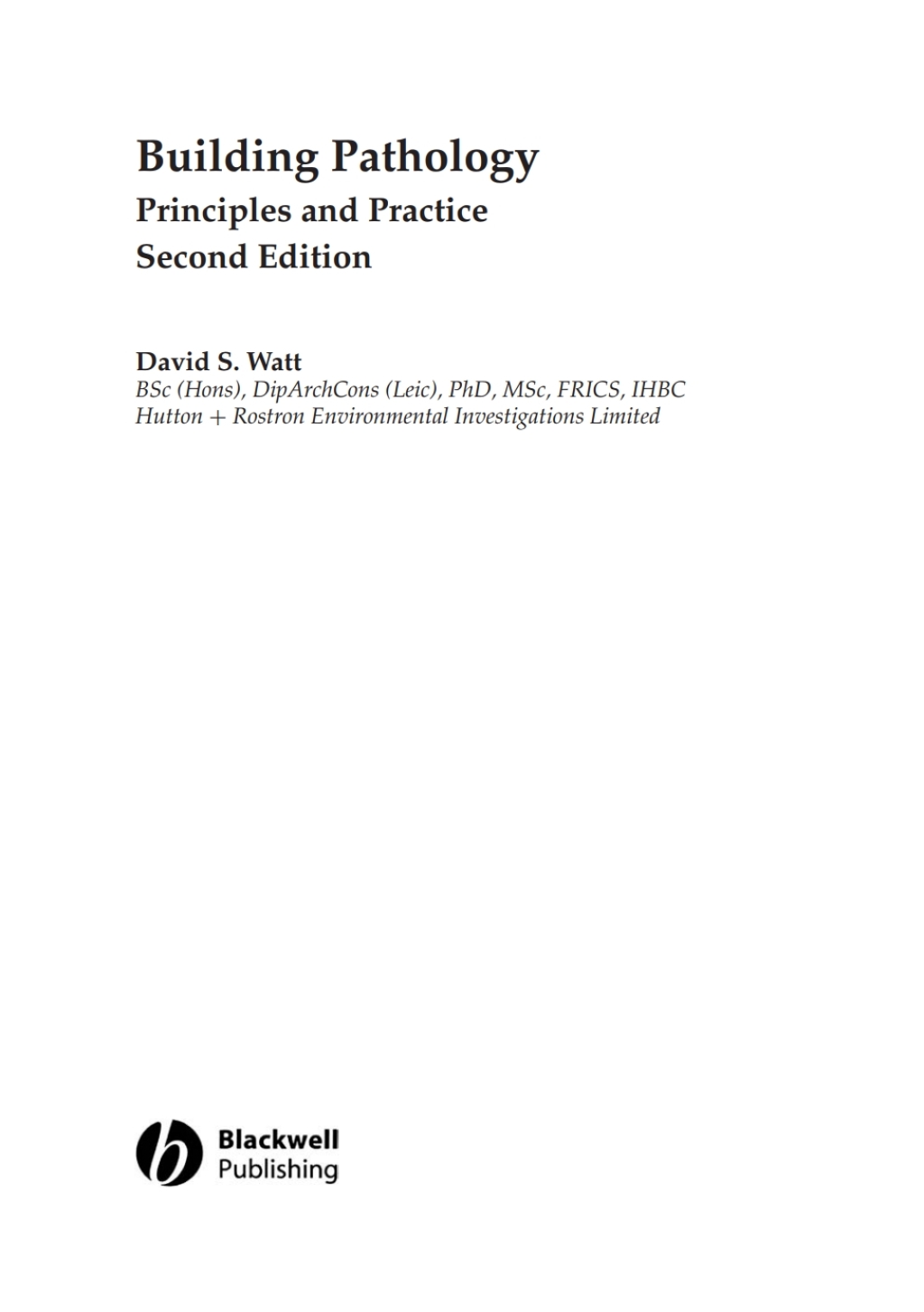 Building Pathology Principles and Practice 2nd Edition â€“ PDF/EPUB Version Downloadable