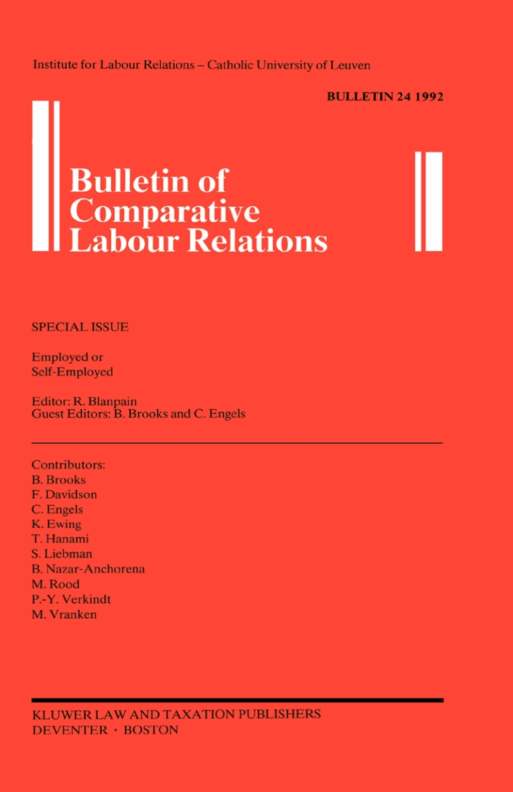 Bulletin of Comparative Labour Relations Employed or Self-Employed 1st Edition â€“ PDF/EPUB Version Downloadable