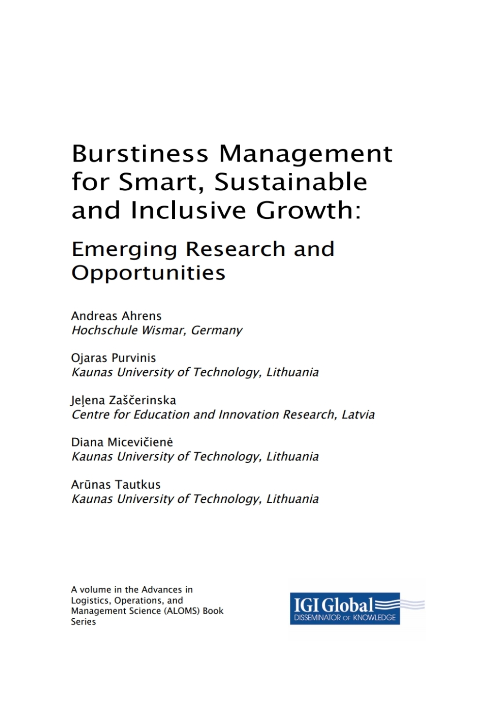 Burstiness Management for Smart, Sustainable and Inclusive Growth: Emerging Research and Opportunities Emerging Research and Opportunities â€“ PDF/EPUB Version Downloadable