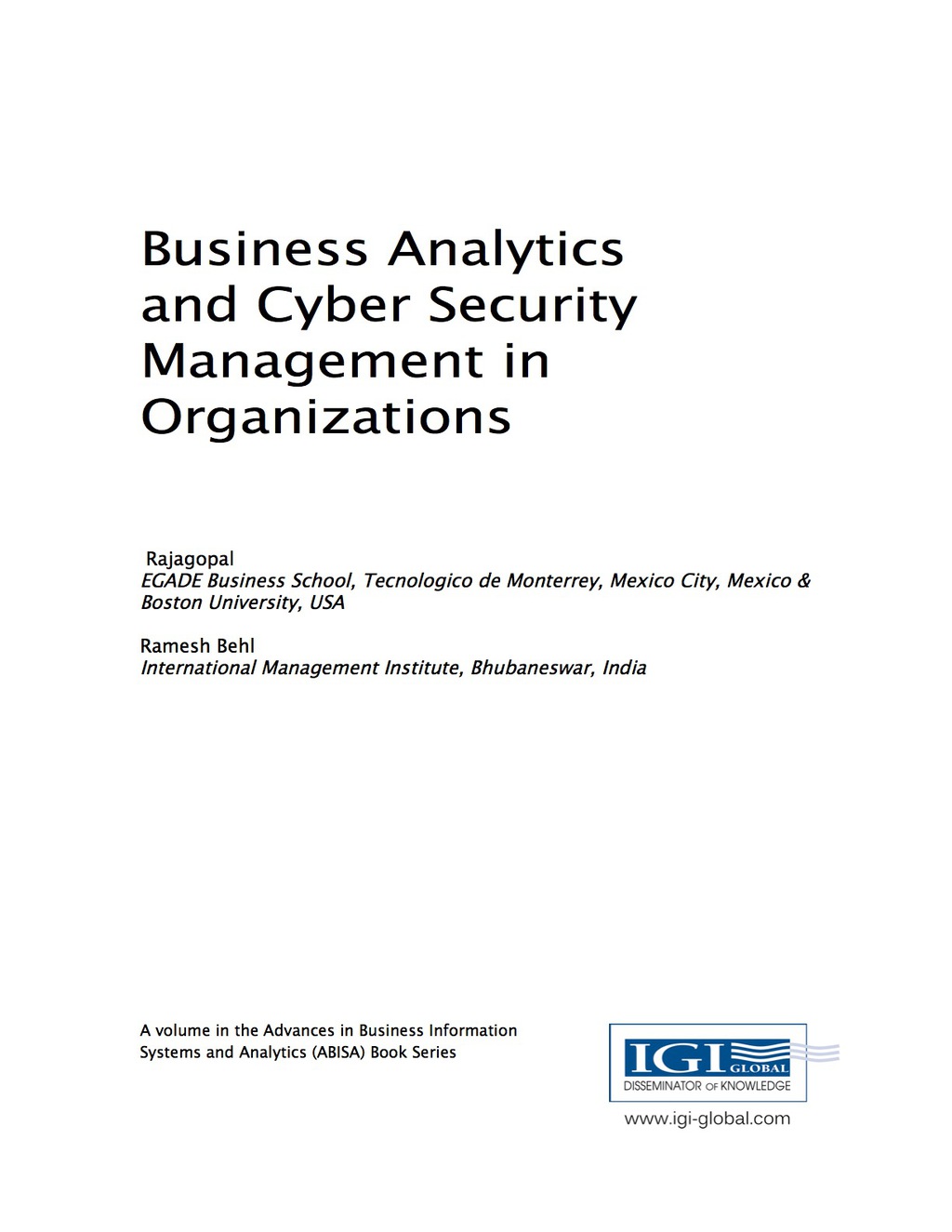 Business Analytics and Cyber Security Management in Organizations â€“ PDF/EPUB Version Downloadable