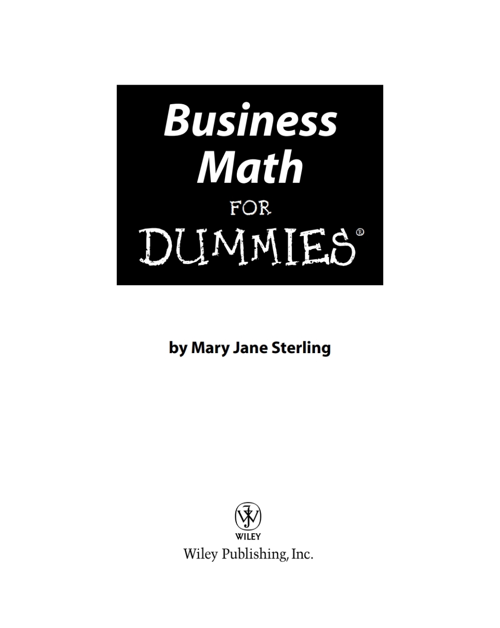 Business Math For Dummies 1st Edition - (PDF/EPUB Version)
