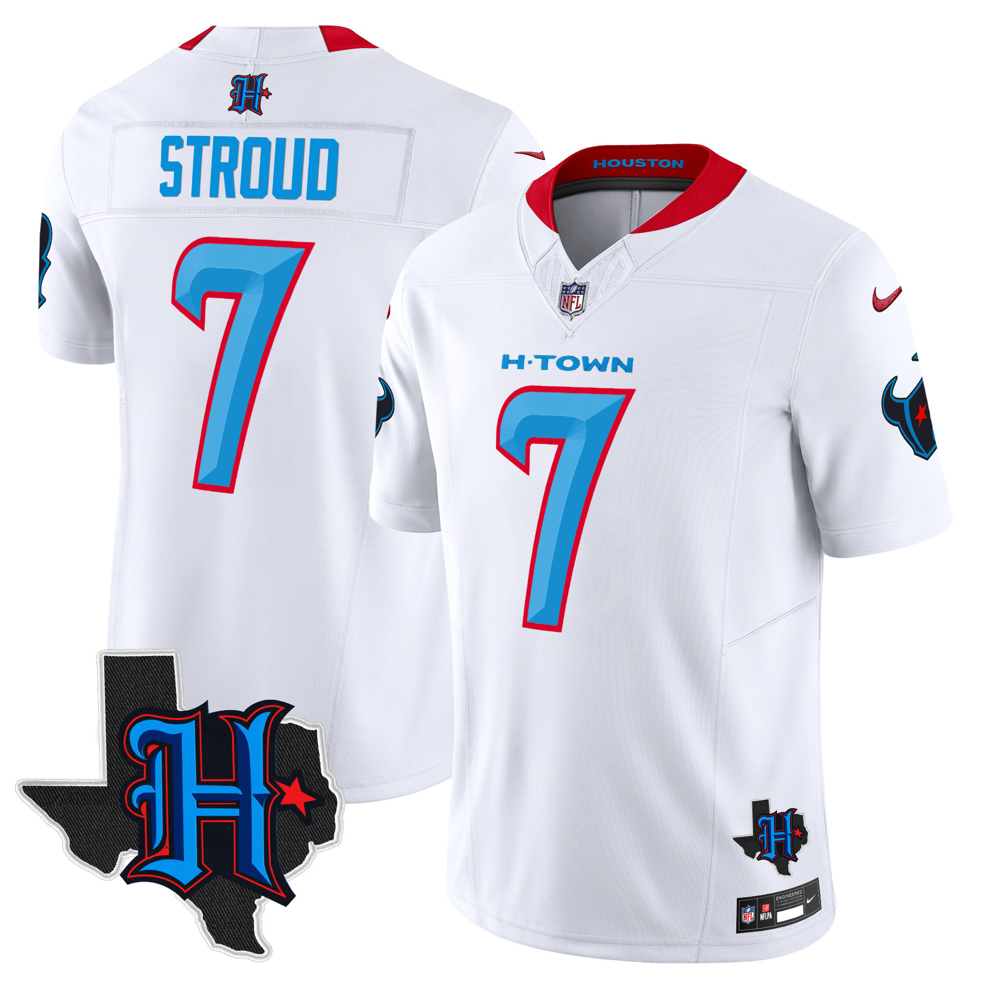 C.J. Stroud Men's Houston Texans 2024 Texas Patch Vapor Limited White Jersey - All Stitched