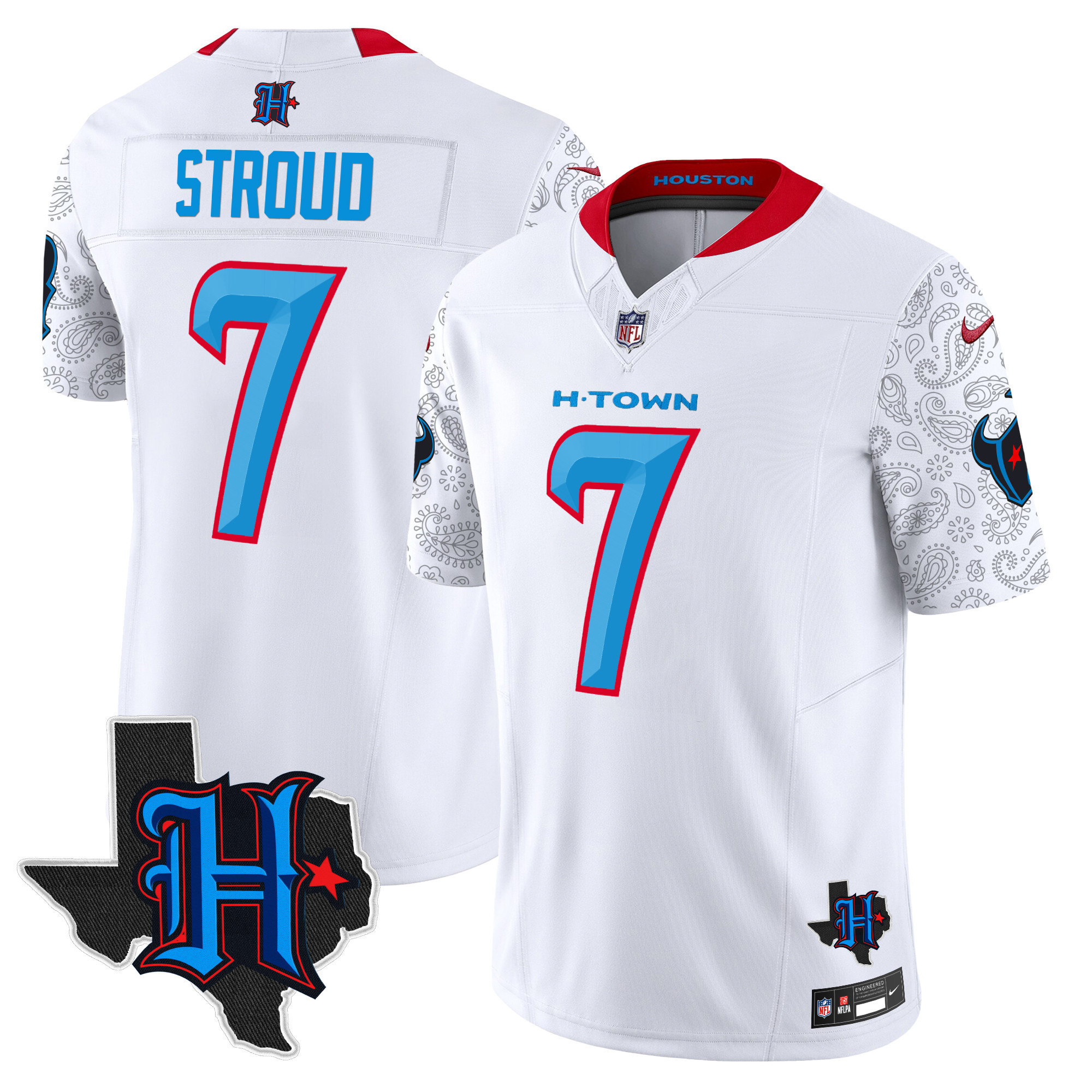 C.J. Stroud Men's Houston Texans 2024 Texas Patch Vapor Limited White Jersey - All Stitched