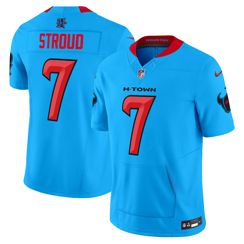 C.J. Stroud Men's Houston Texans 2024 Vapor Hand Warmer Blue Jersey - All Stitched