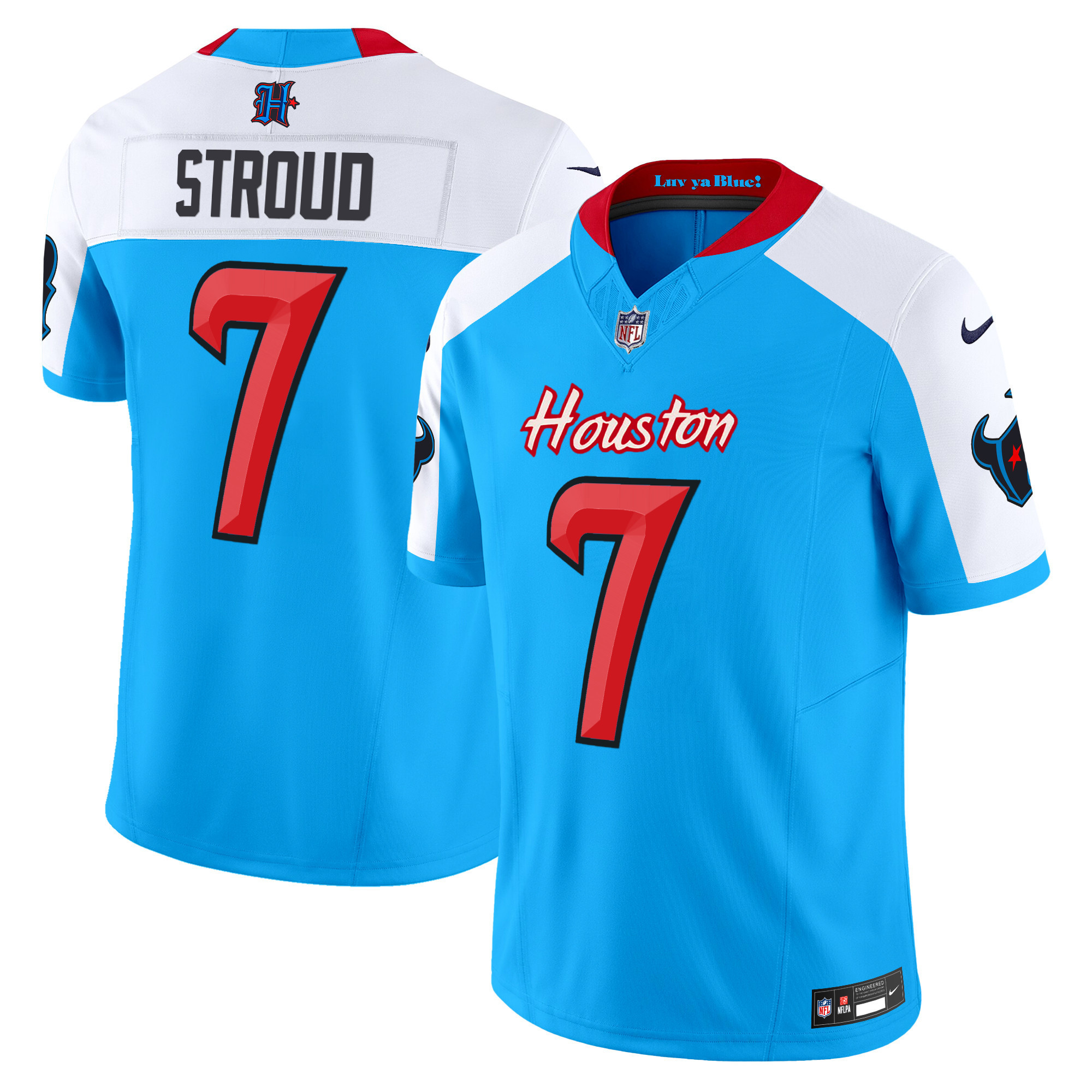 C.J. Stroud Men's Houston Texans 2024 Vapor Limited Blue Alternate Jersey - All Stitched