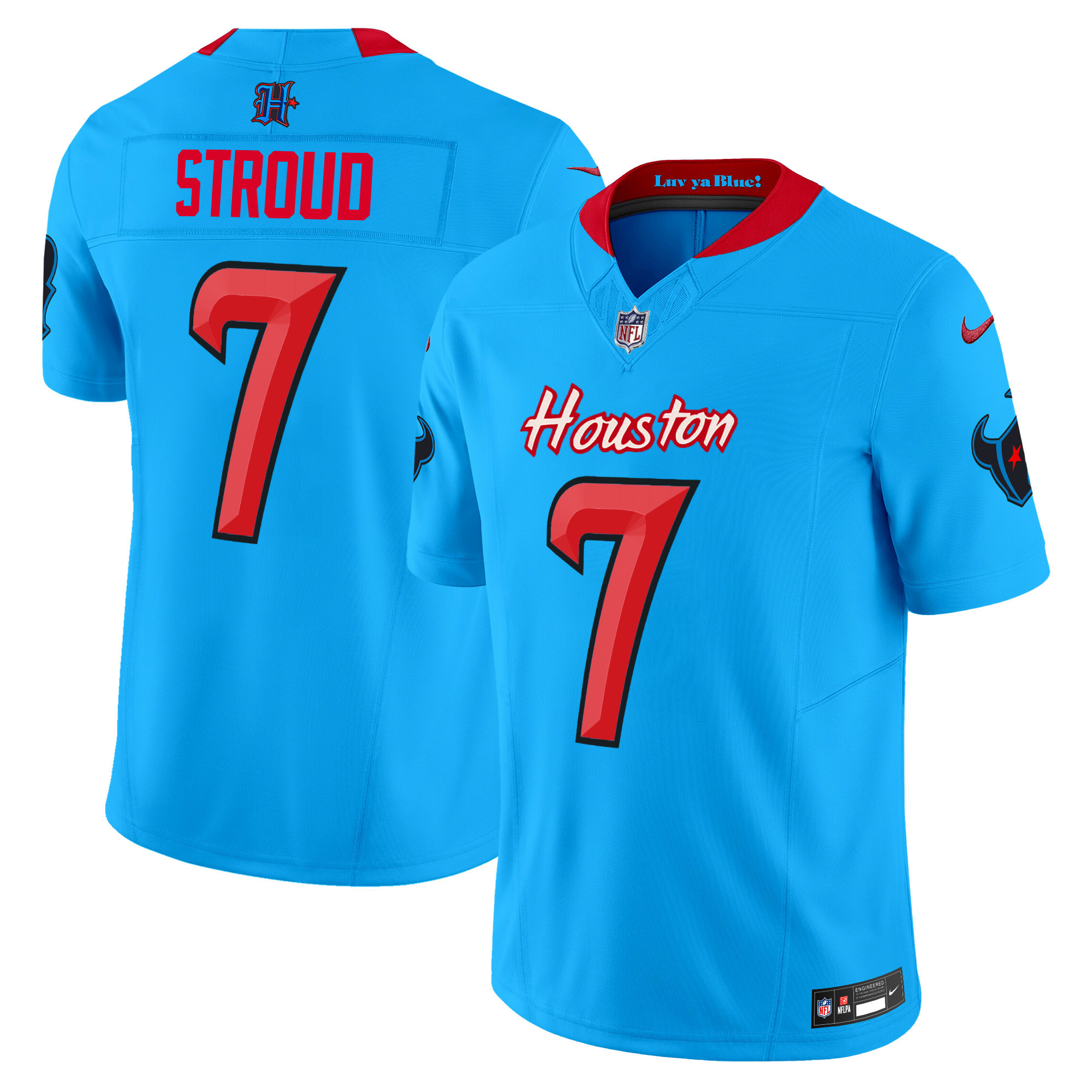C.J. Stroud Men's Houston Texans 2024 Vapor Limited Blue Jersey - All Stitched