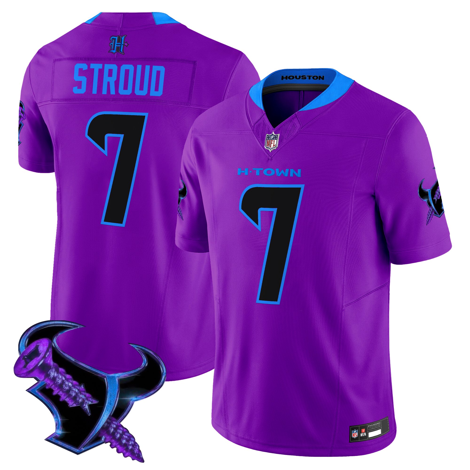 C.J. Stroud Men's Houston Texans 2025 DJ Screw Vapor Limited Purple Jersey - All Stitched
